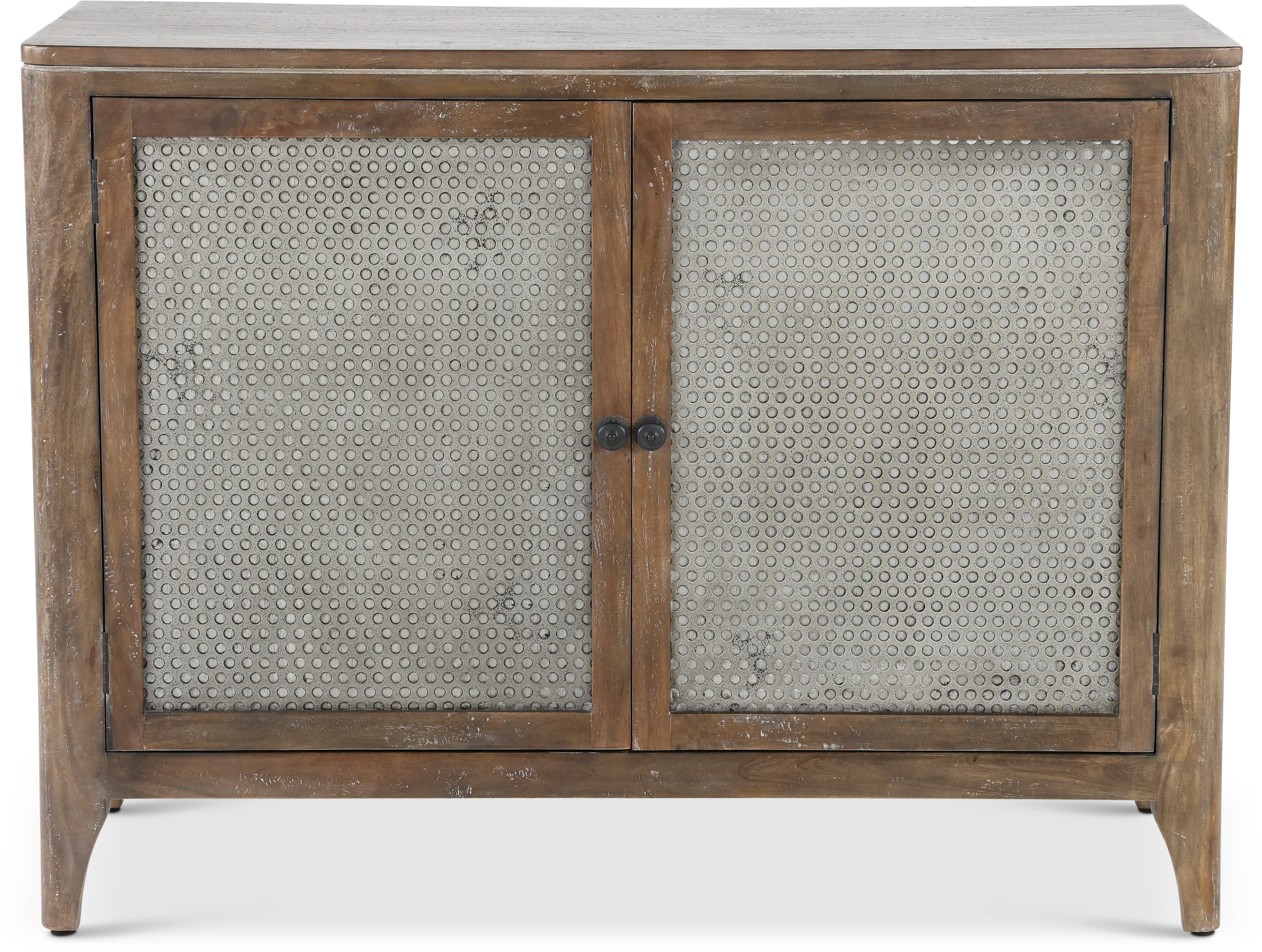 Timberwood Console with Two Perforated Metal Doors - Graves-1
