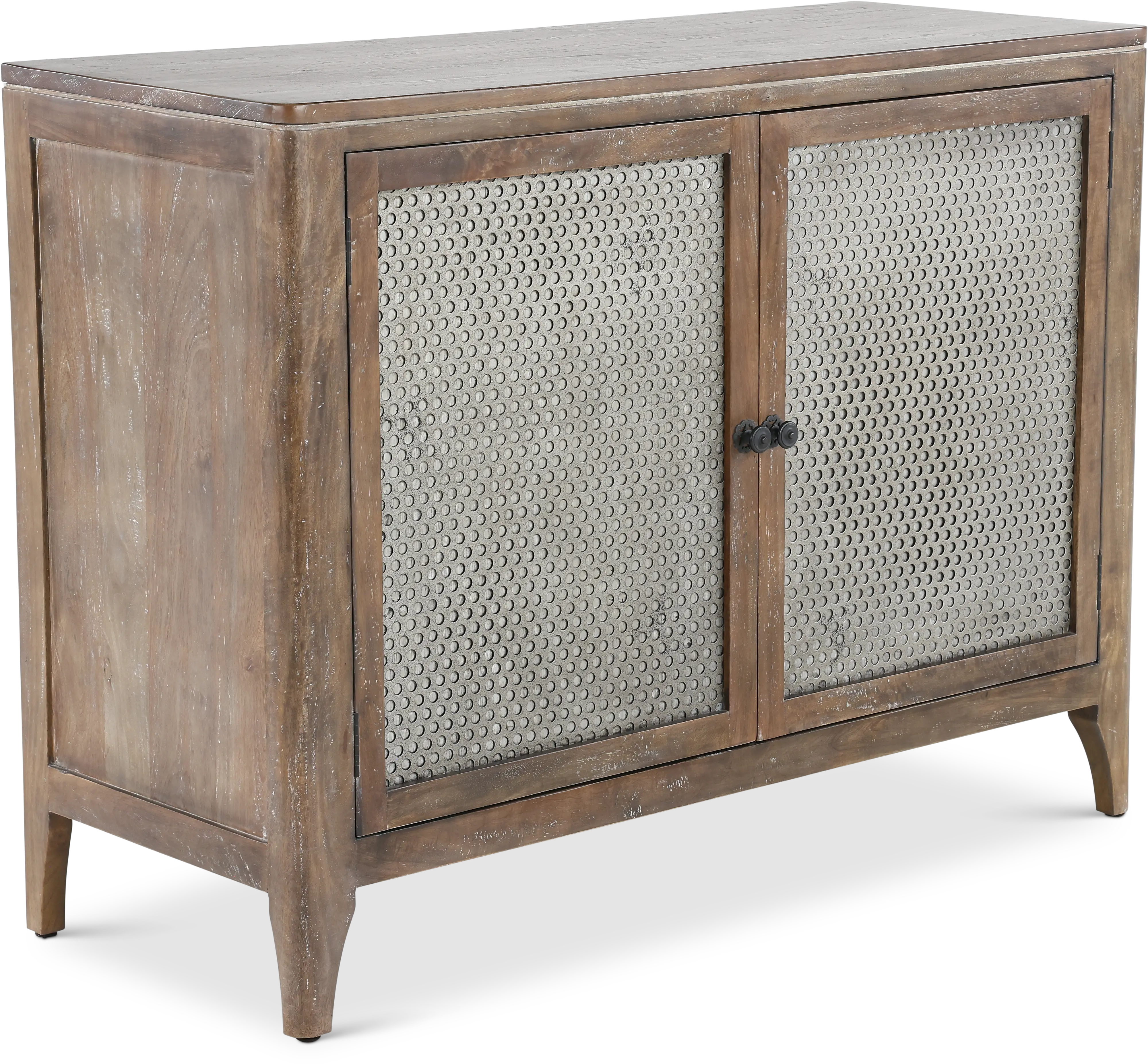Timberwood Console with Two Perforated Metal Doors - Graves-2