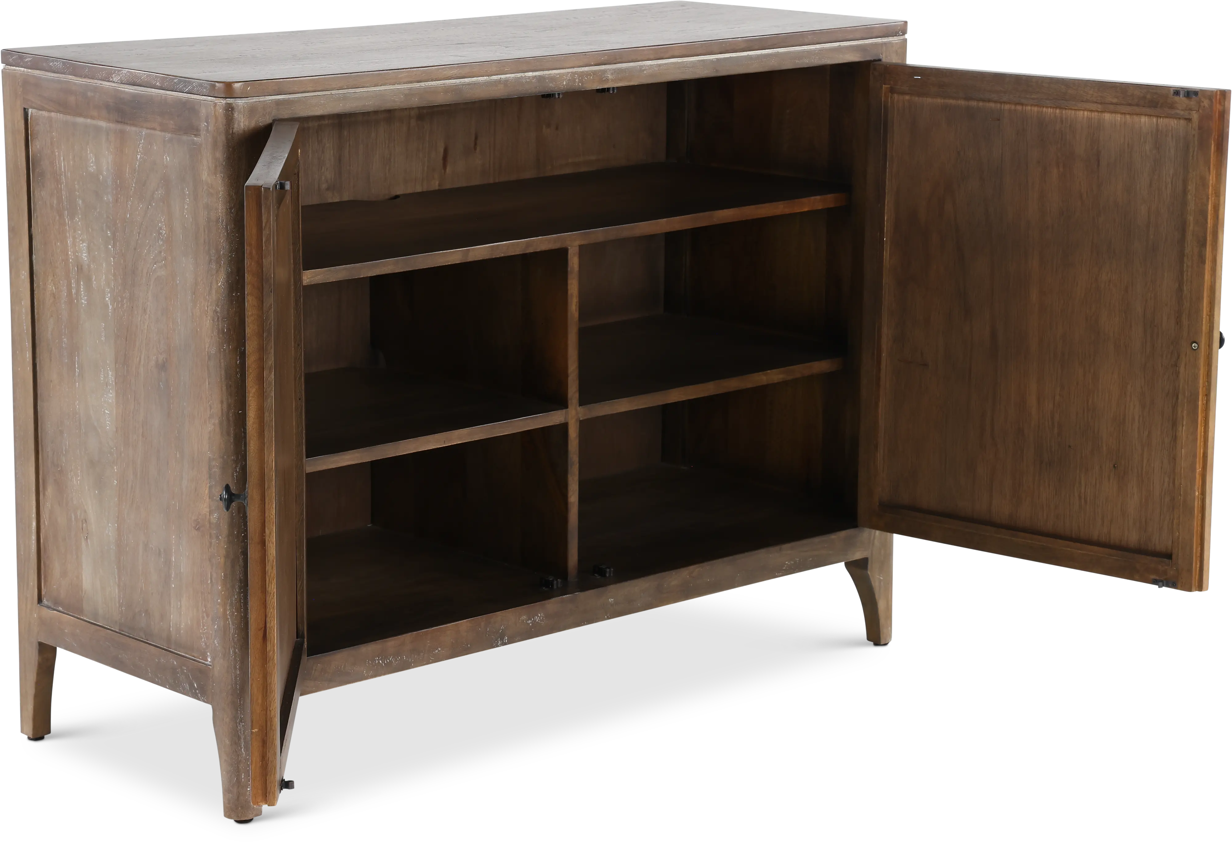 Timberwood Console with Two Perforated Metal Doors - Graves-5