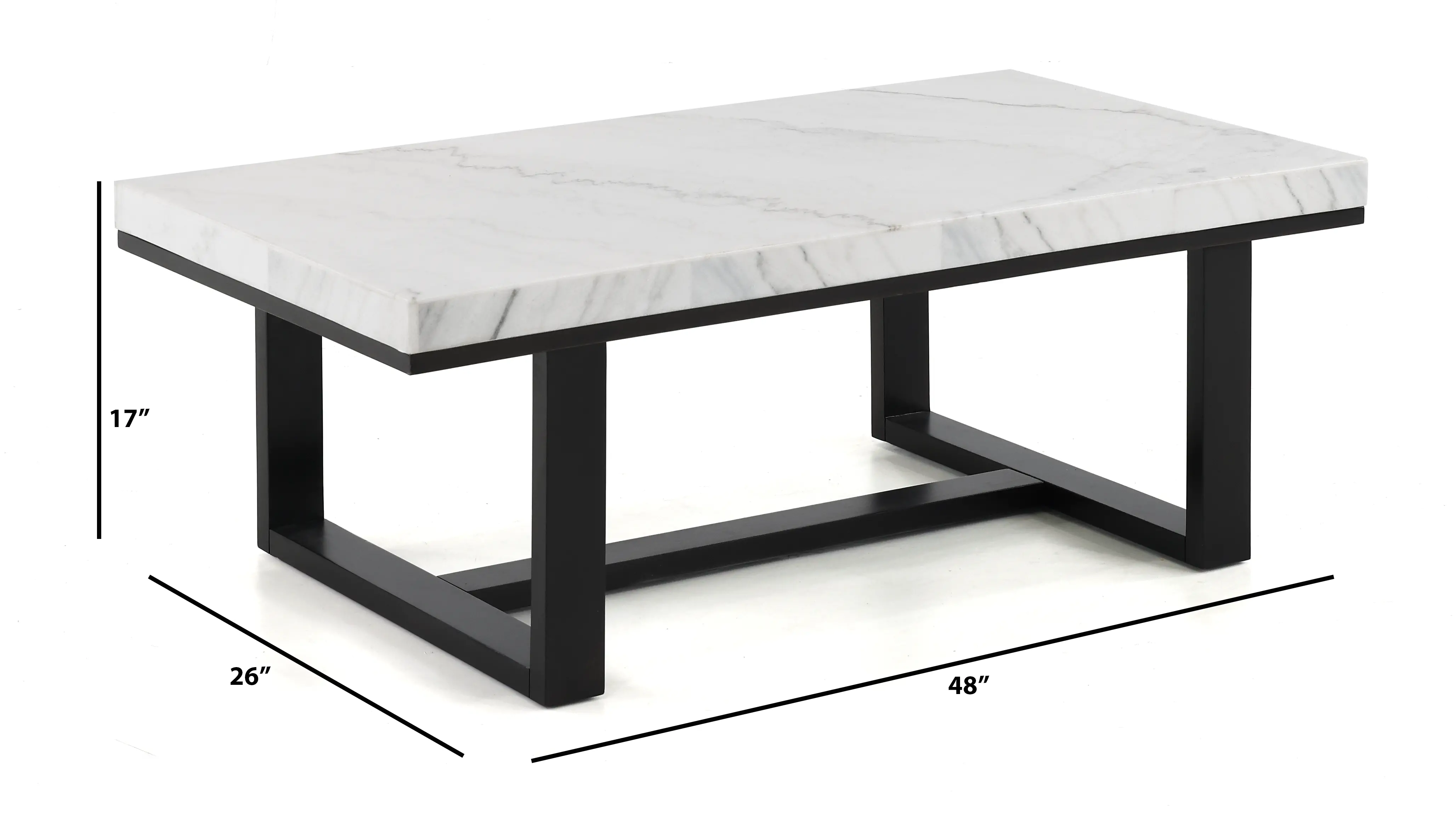 Lucca Black and White Marble Coffee Table-3