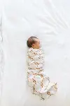 Copper and White Bamboo Rayon Muslin Swaddle - Juliet