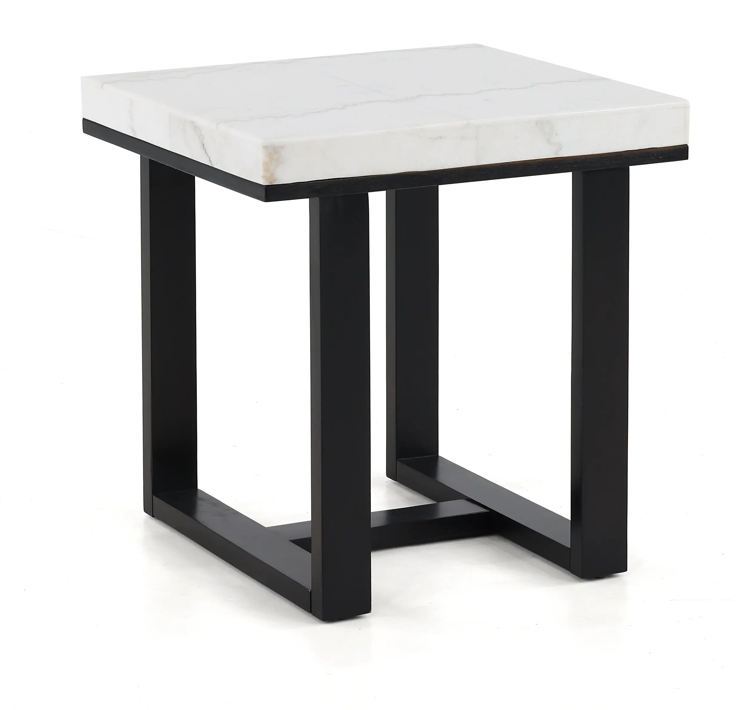 Lucca Black and White Marble End Table-1