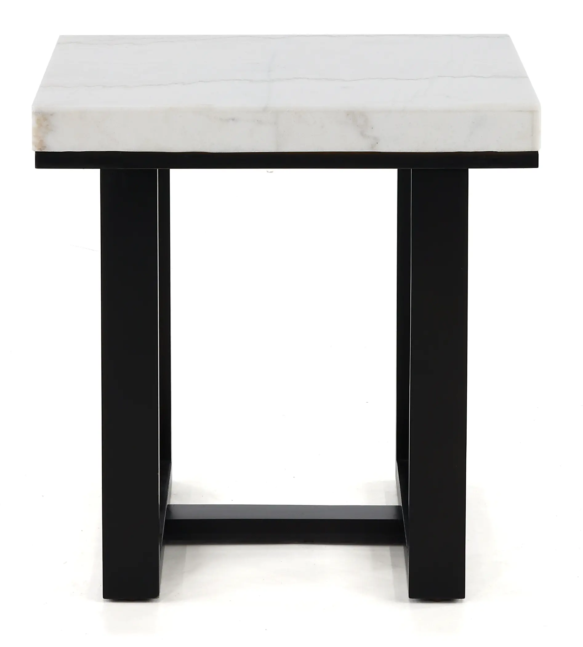 Lucca Black and White Marble End Table-2