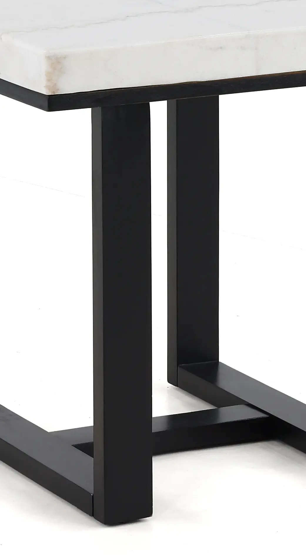 Lucca Black and White Marble End Table-4