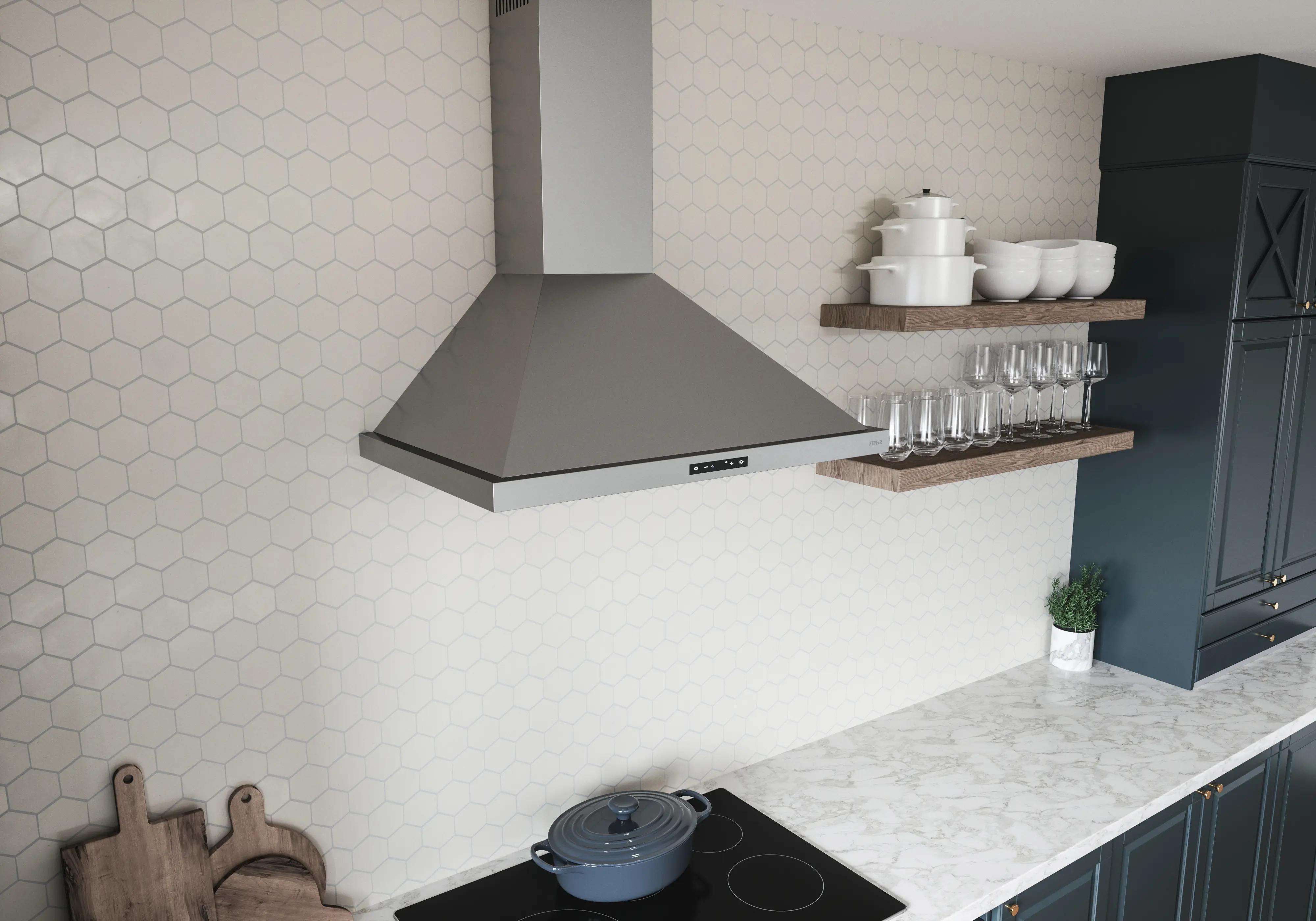 ZOM-E30BS Zephyr 30 Inch Ombra Wall Hood - Stainless Steel-2