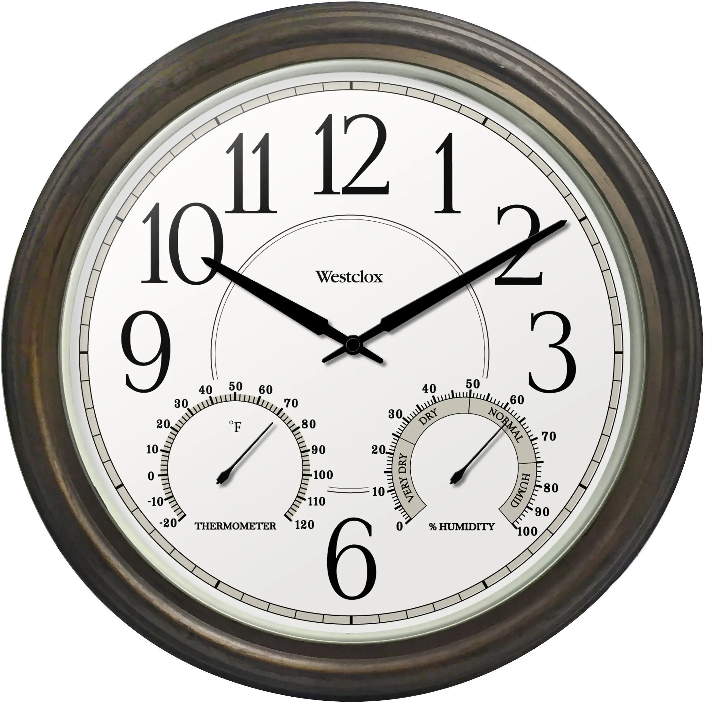 20 Inch Brown Indoor-Outdoor Round Wall Clock-1