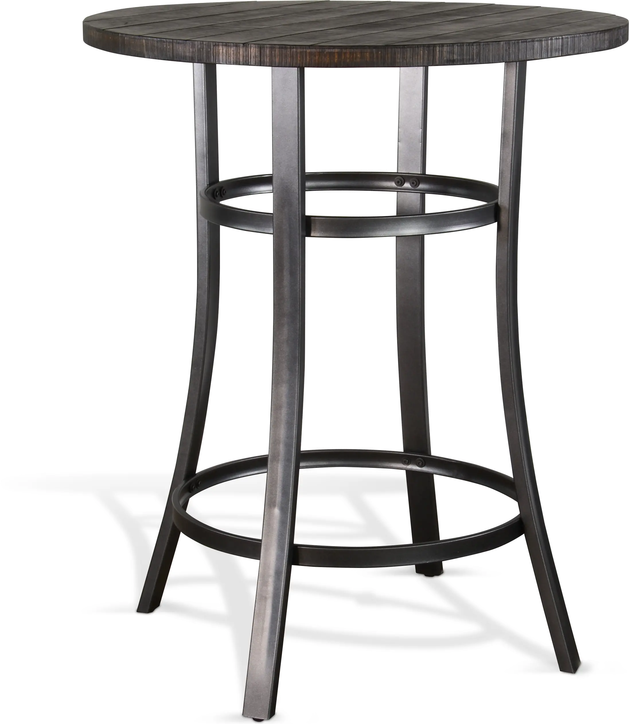 Barrel Dark Brown 42 Inch Pub Table-4