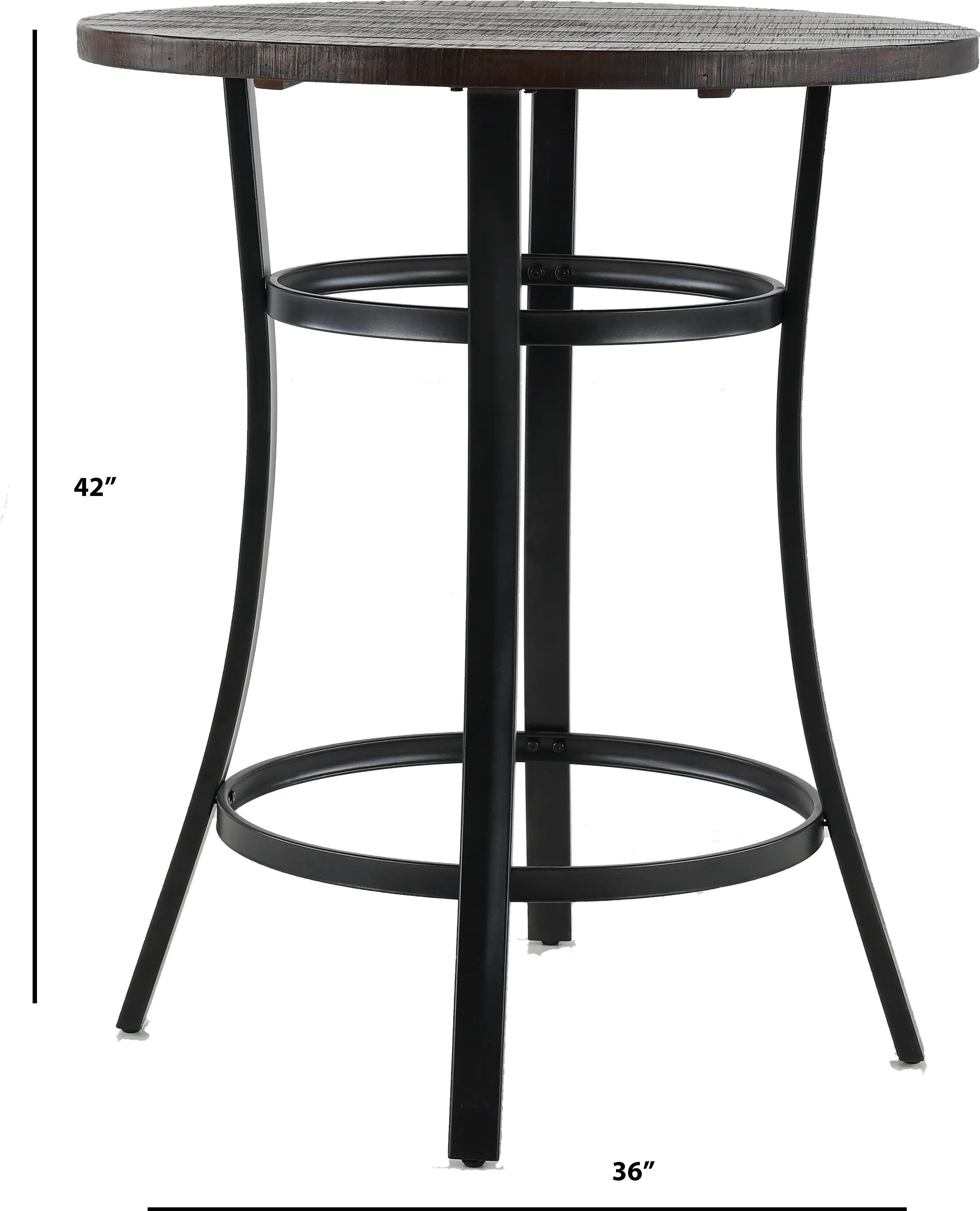 Barrel Dark Brown 42 Inch Pub Table-3