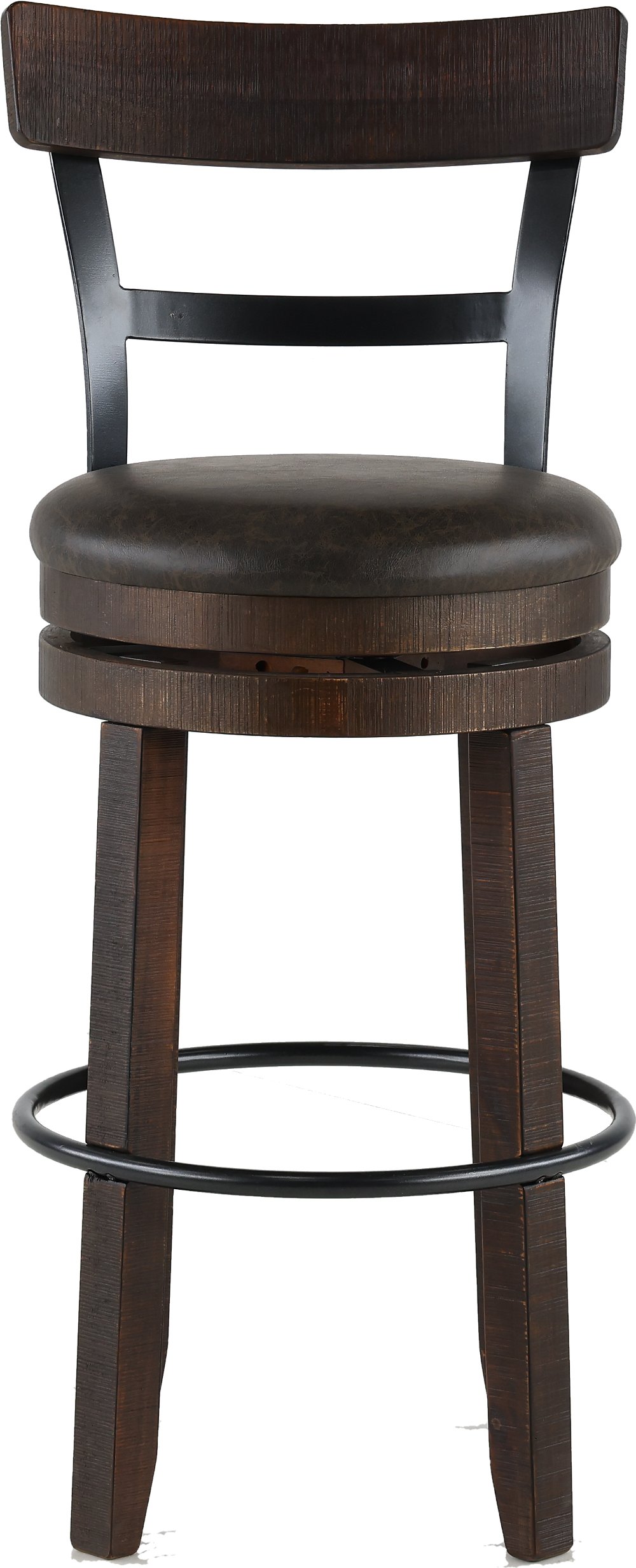 Barrel Tobacco Brown Swivel Bar Stool