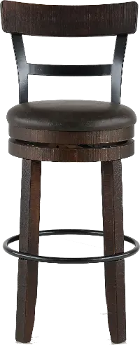 Barrel Tobacco Brown Swivel Bar Stool