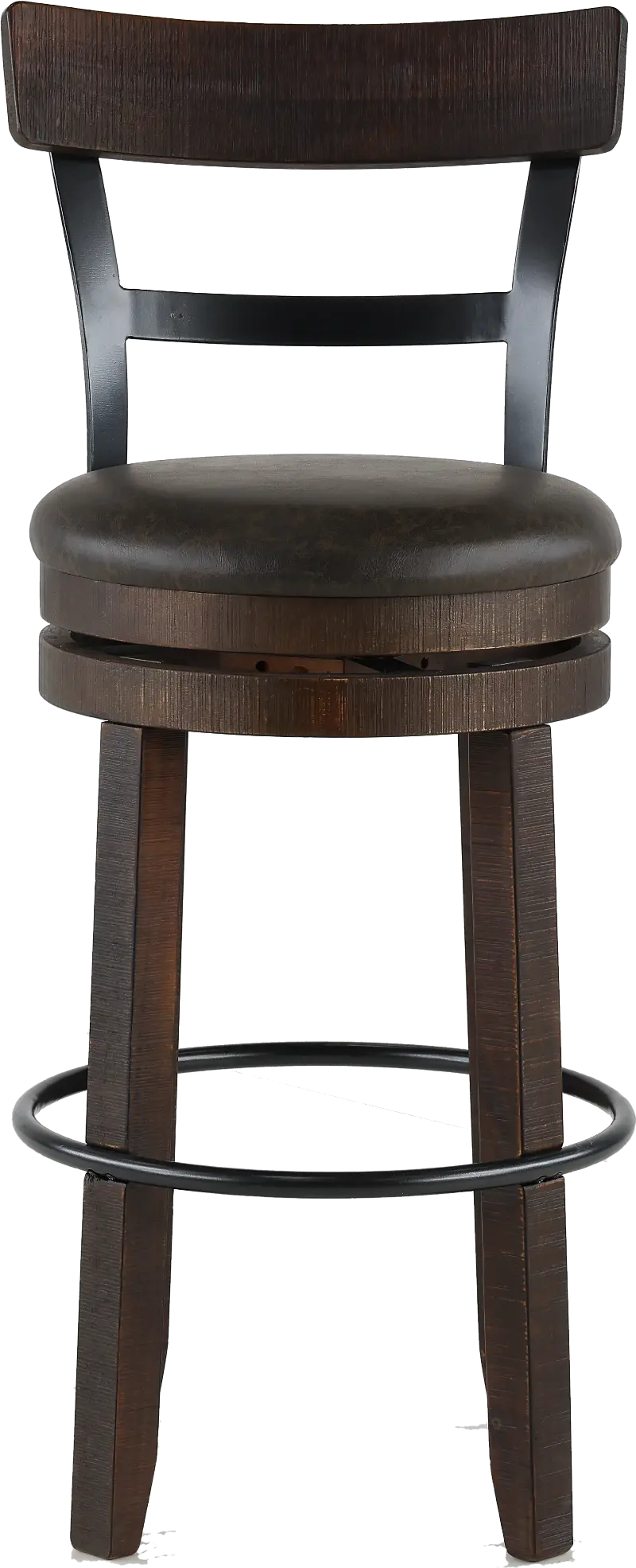 Barrel Tobacco Brown Swivel Bar Stool