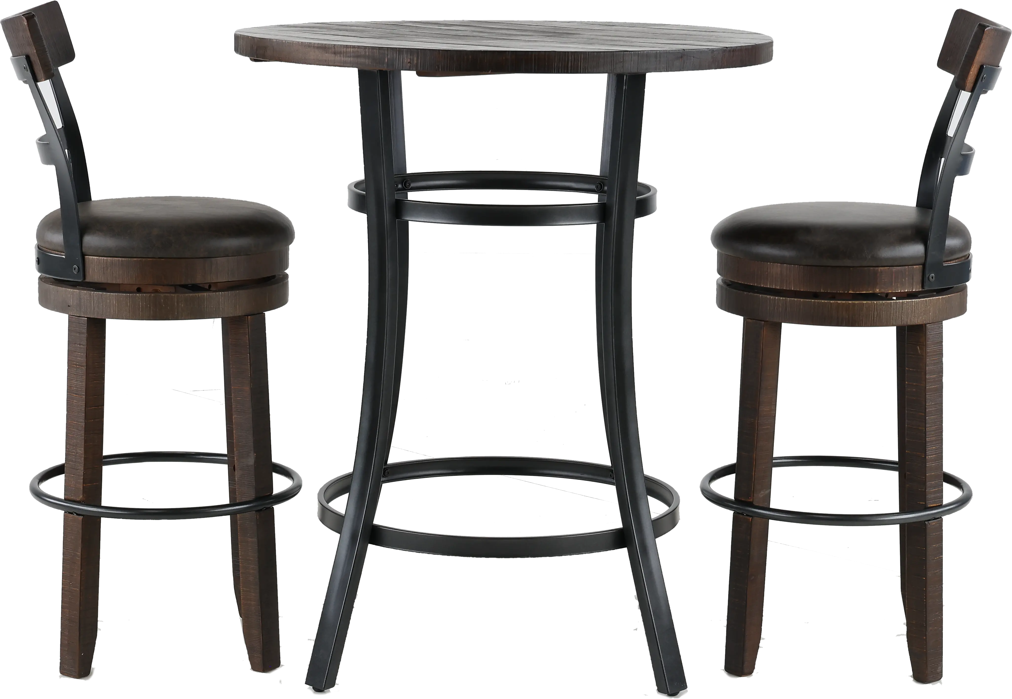 Barrel Dark Brown 3 Piece Pub Set-4