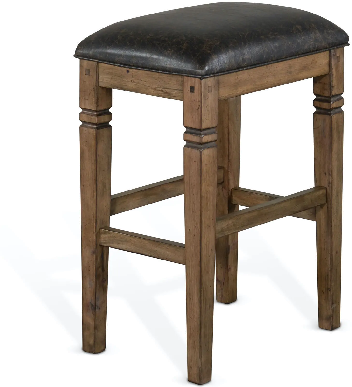 Doe Valley Rustic Brown Upholstered Bar Stool-1