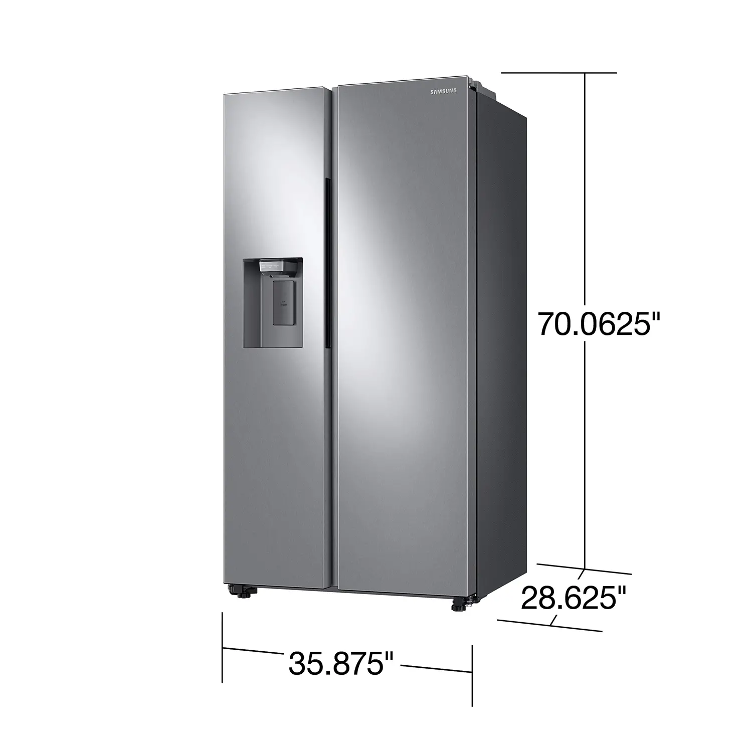 RS22T5201SR Samsung 22 cu ft Side by Side Refrigerator - Counter Depth Stainless Steel-3