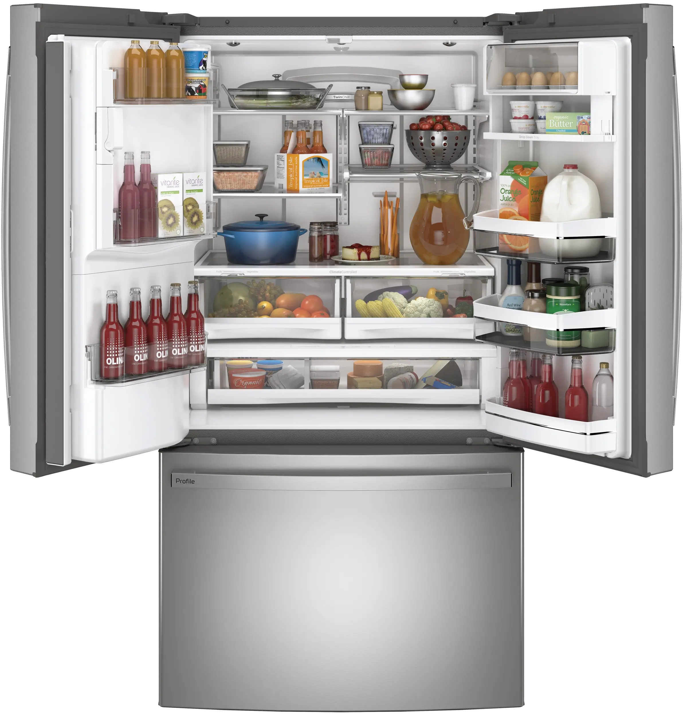 PFE28KYNFS GE Profile 27.8 cu ft French Door Refrigerator - Stainless Steel-1