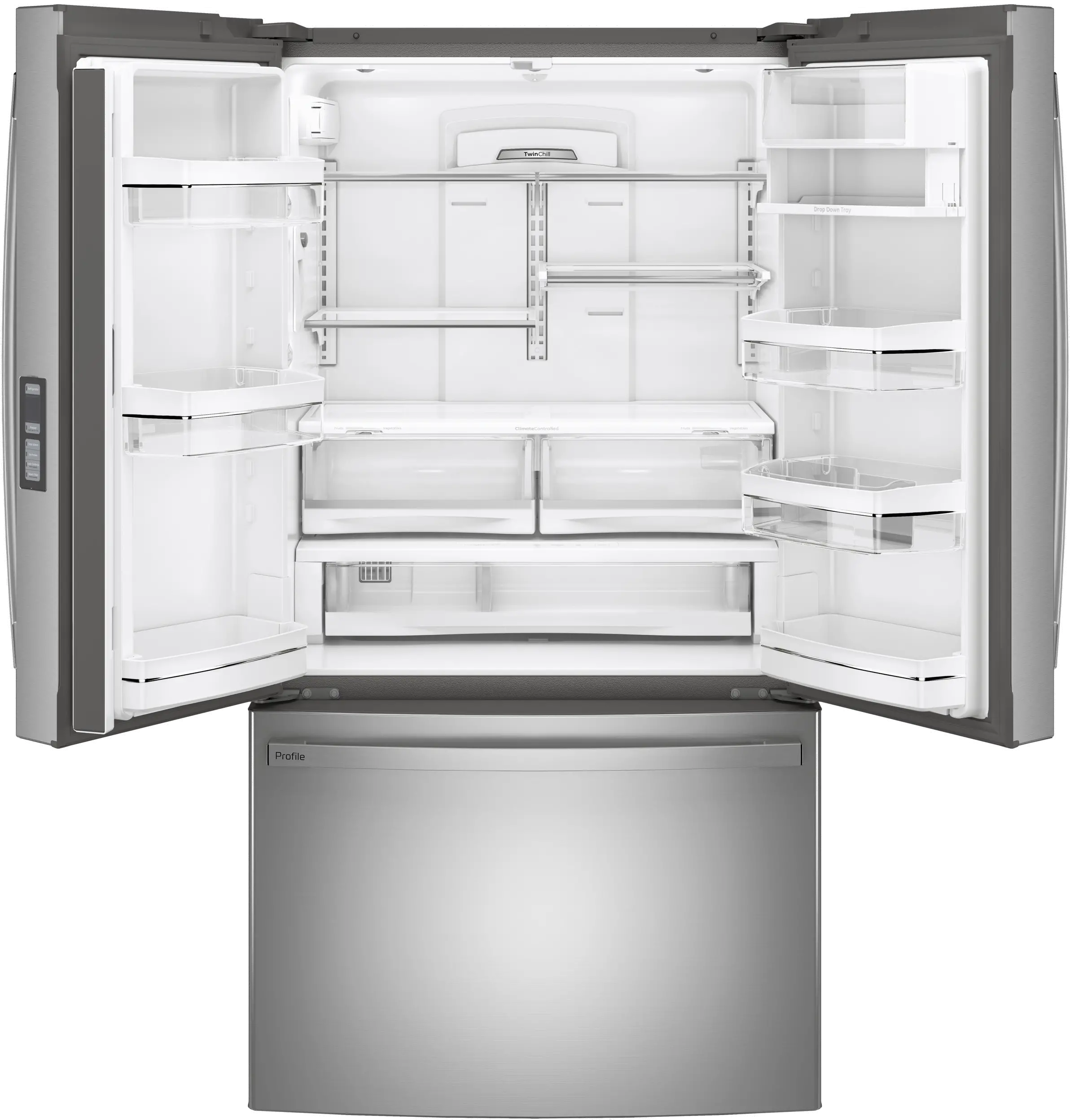 PWE23KYNFS GE Profile 23.1 cu ft French Door Refrigerator - Counter Depth Stainless Steel-3
