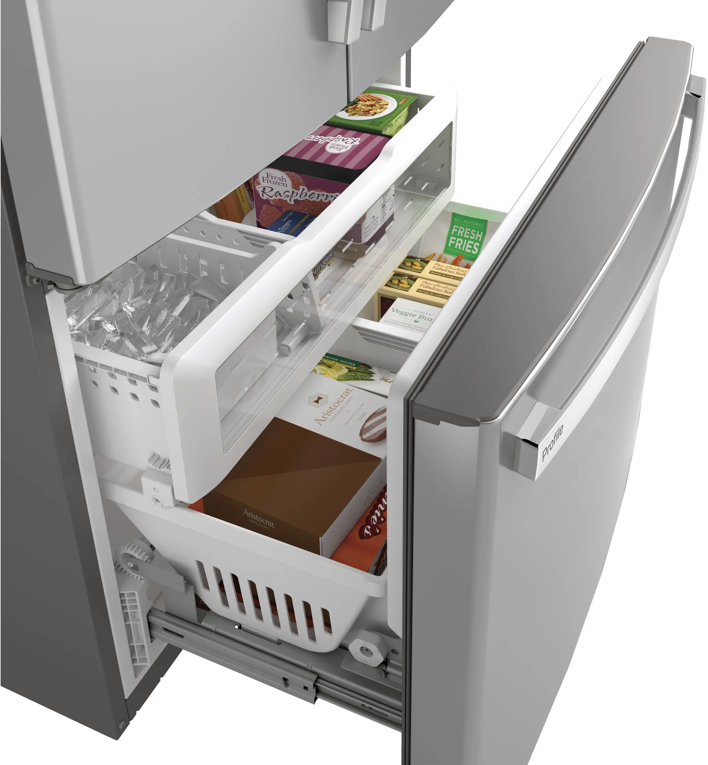 PWE23KYNFS GE Profile 23.1 cu ft French Door Refrigerator - Counter Depth Stainless Steel-4