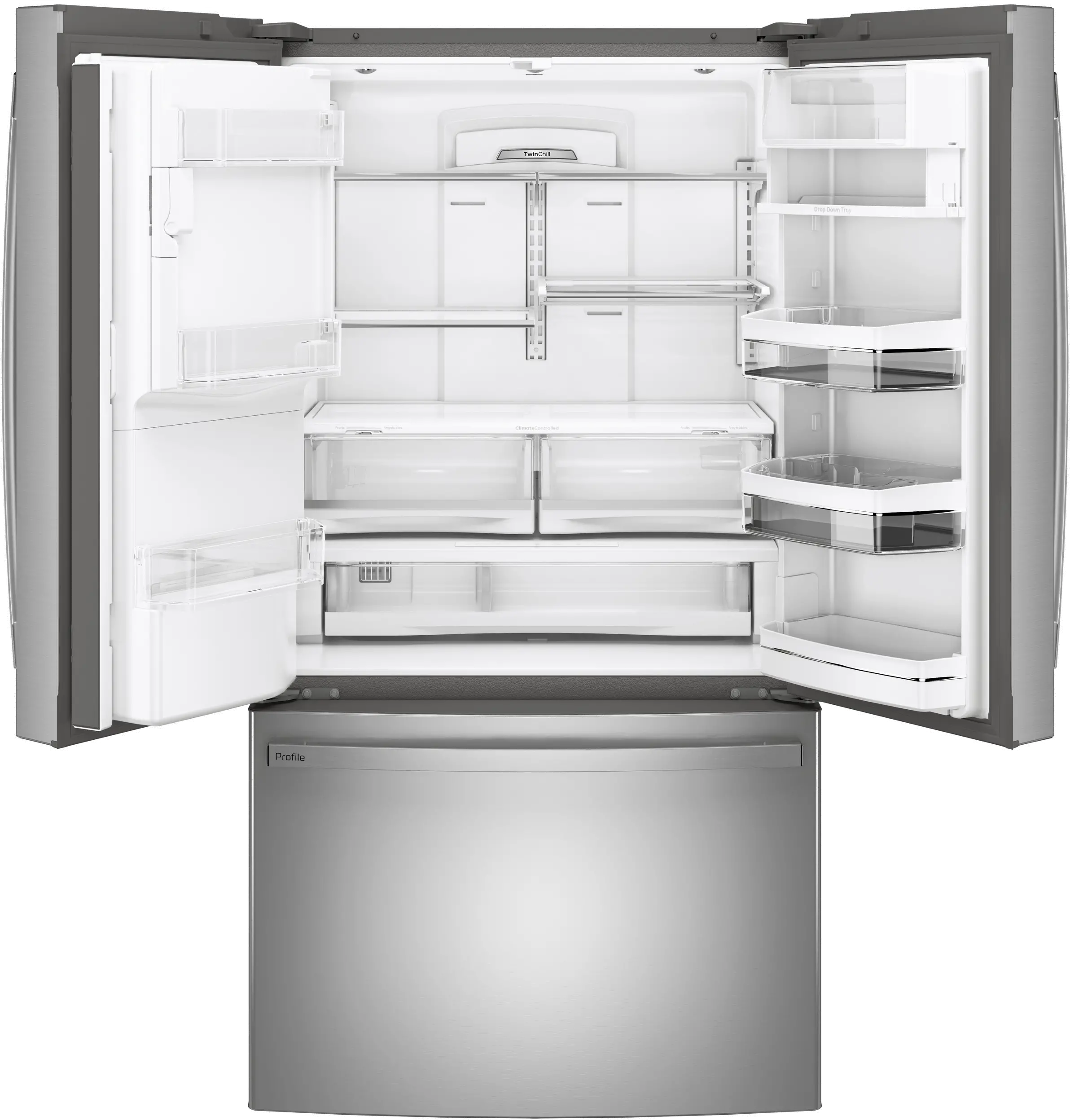 PYE22KYNFS GE Profile 22 cu ft  French Door Refrigerator - Counter Depth Stainless Steel-3