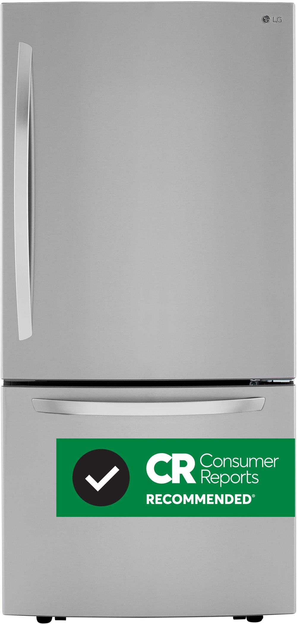 LG 25.5 cu ft Bottom Freezer Refrigerator - 33"W Stainless Steel
