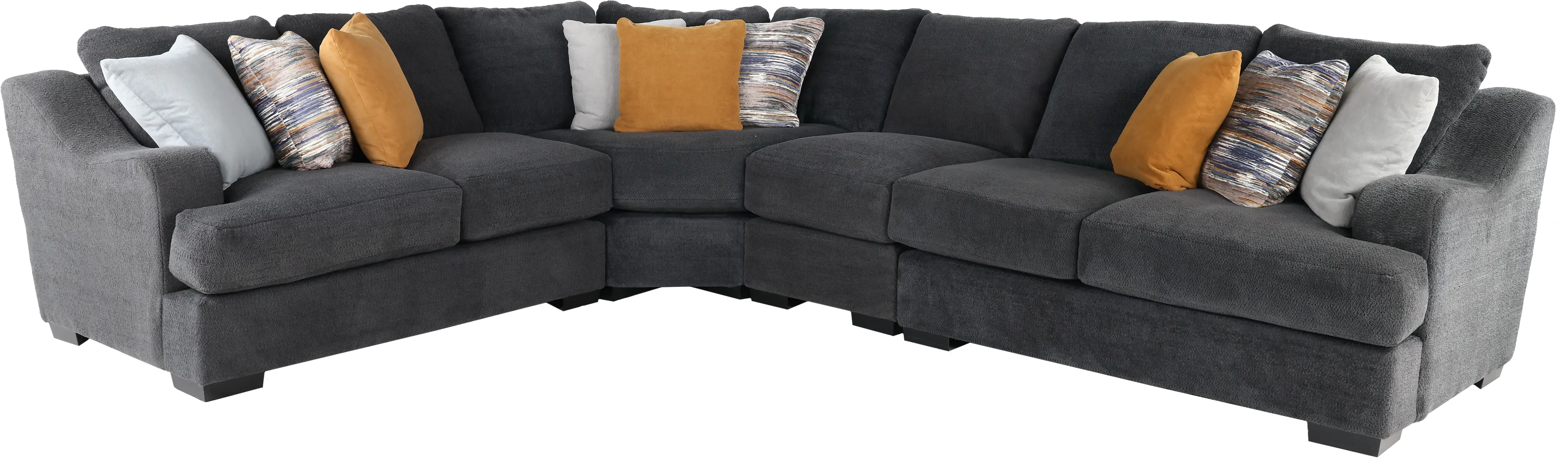 4PC/CHLNGR/GRPHT/OP3 Challenger Gray 4 Piece Sectional-1