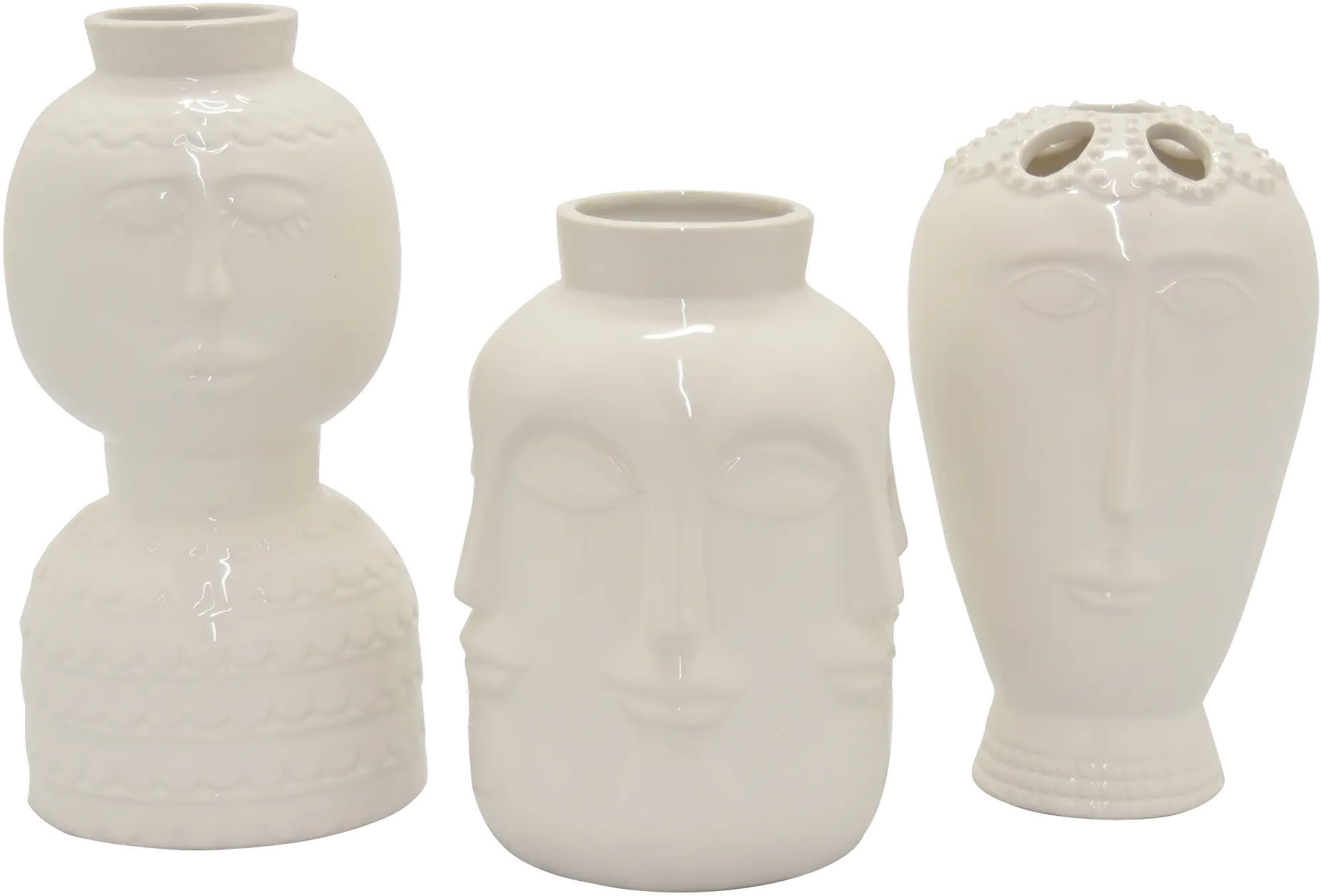 Assorted White Porcelain Face Vase-1