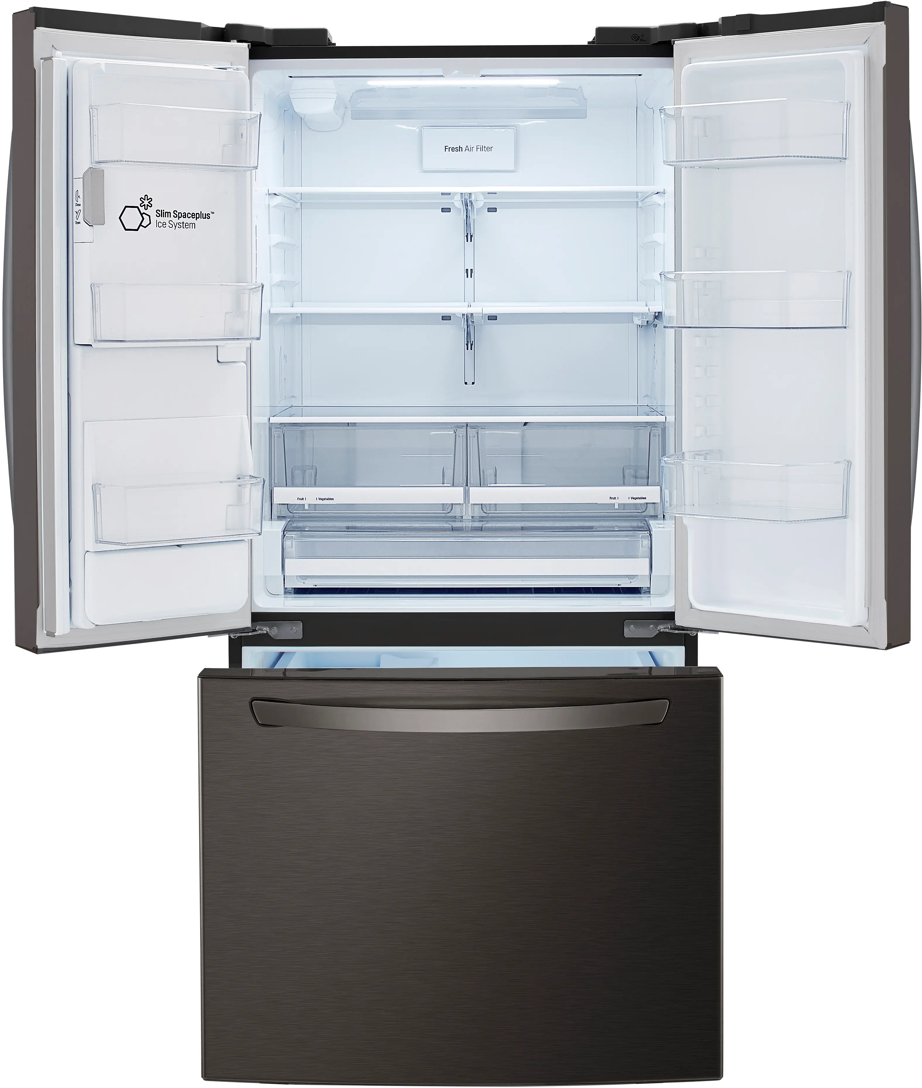 LRFXS2503D LG 24.5 cu ft French Door Refrigerator - 33 W Black Stainless Steel-3