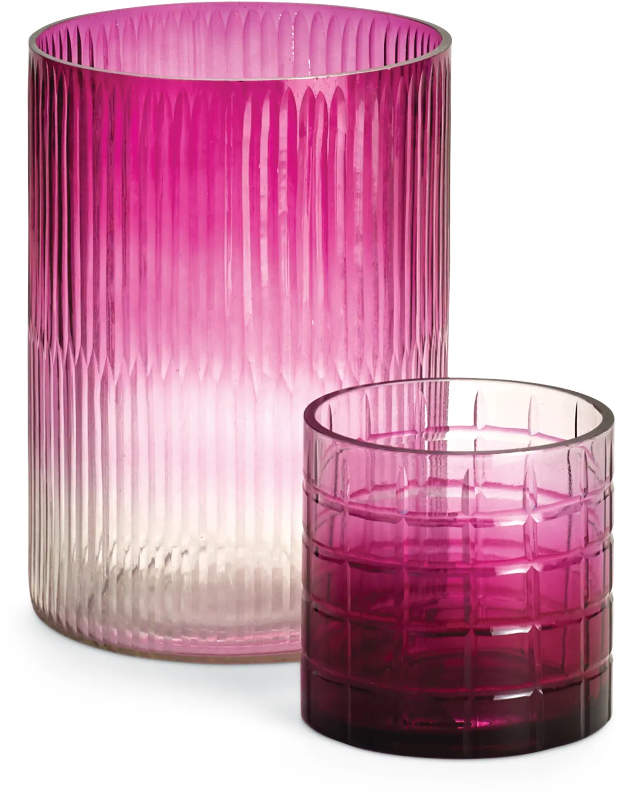 8  Pink Ombre Glass Votive Hurricane - Aurora-1