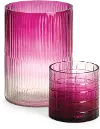 8  Pink Ombre Glass Votive Hurricane - Aurora