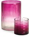 8  Pink Ombre Glass Votive Hurricane - Aurora