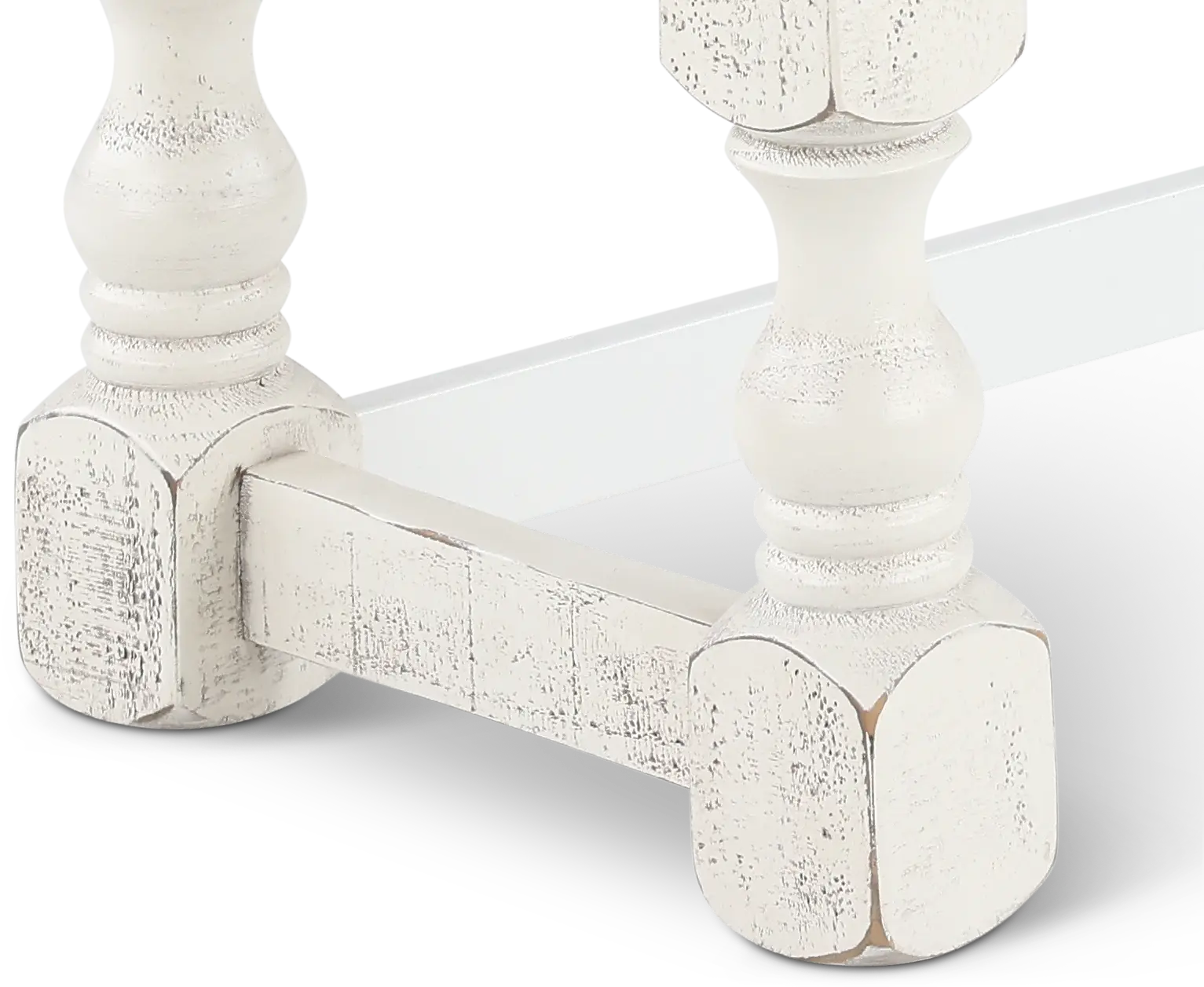 Stone White Wash Console Table with 3 Stools-7