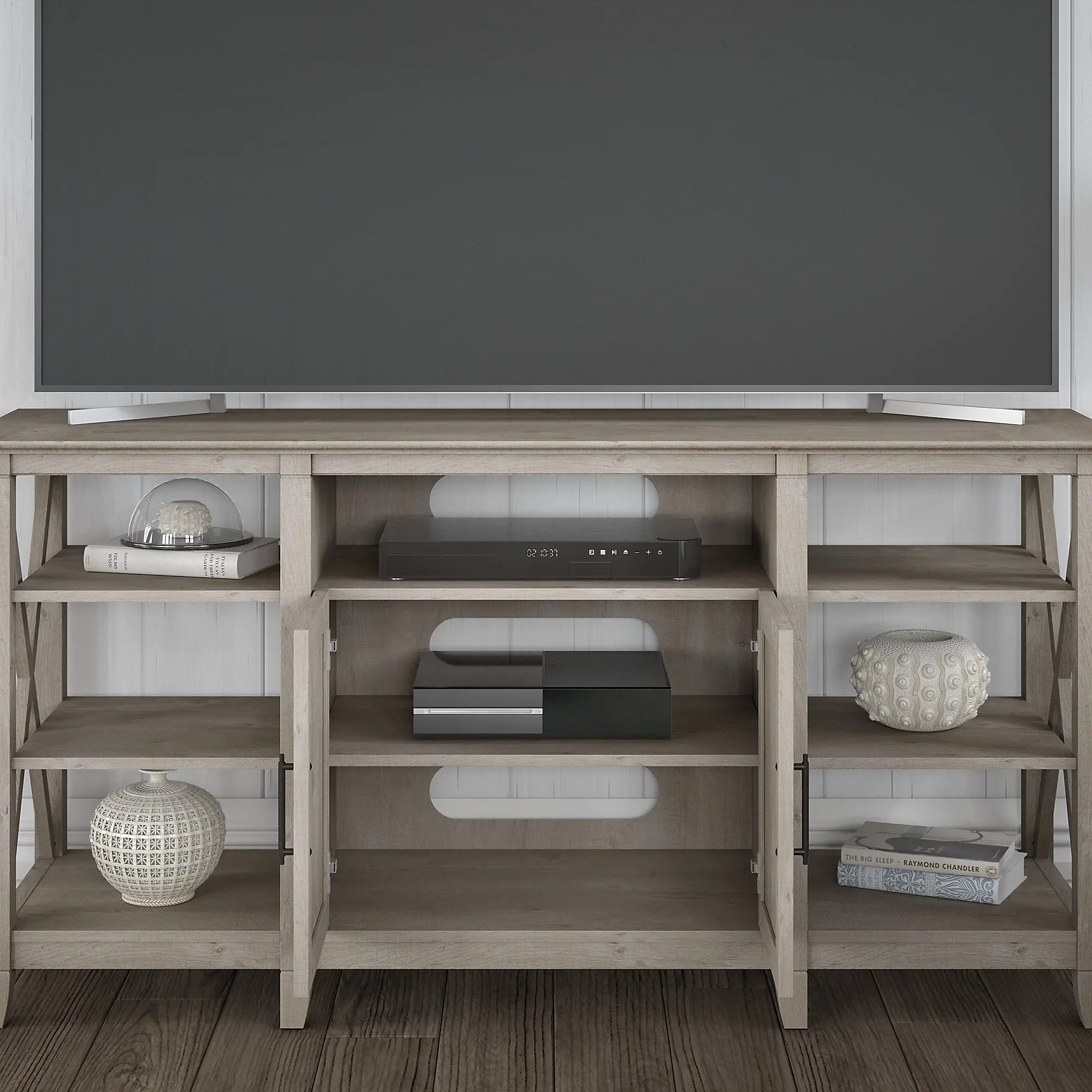 KWV160WG-03 Key West Washed Gray 60  TV Stand - Bush Furniture-4