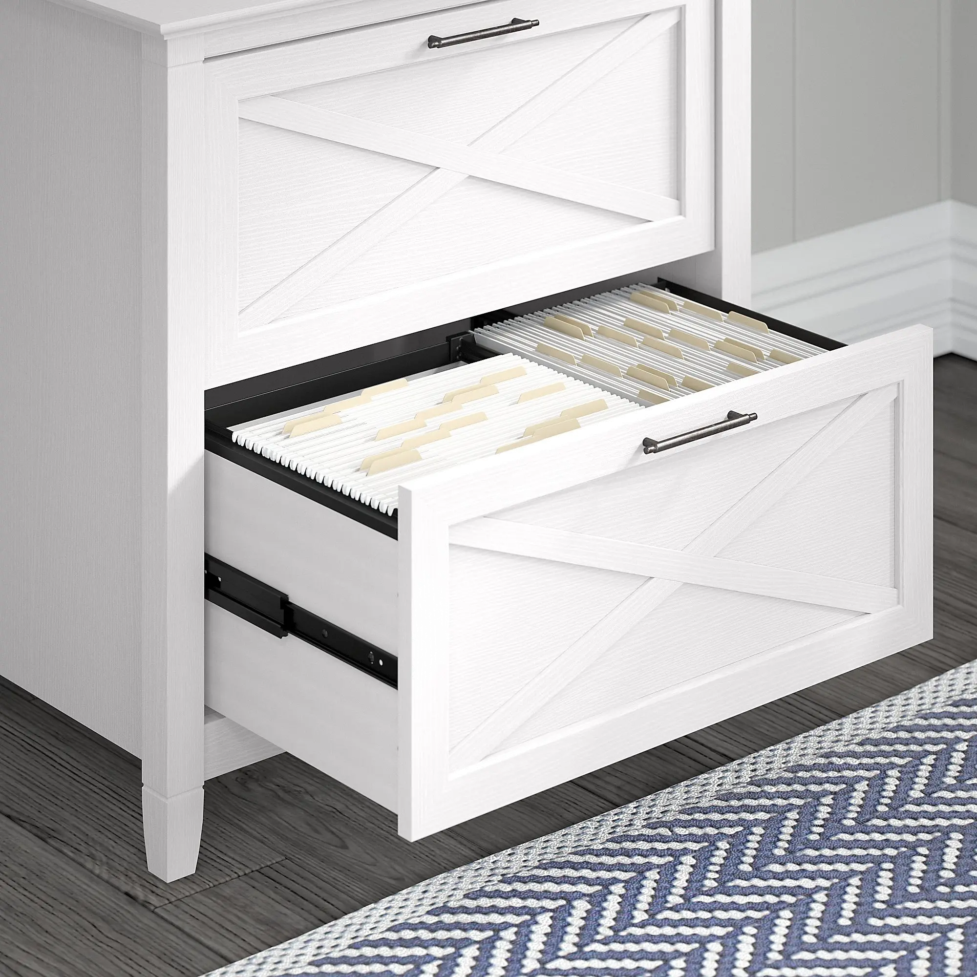 KWF130WT-03 Key West White Lateral File - Bush Furniture-5