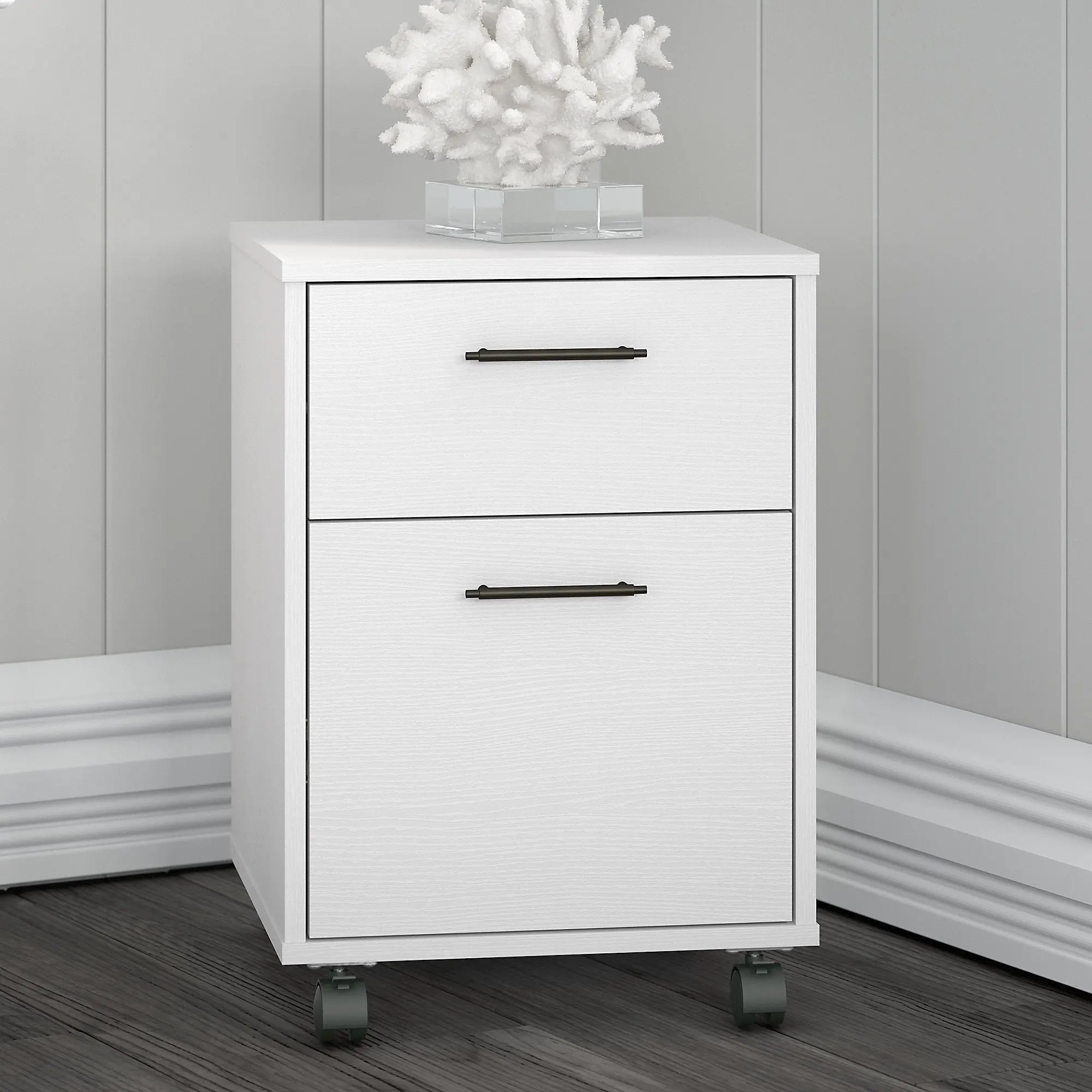 KWF116WT-03 Key West White 2 Drawer Mobile Pedestal - Bush Furniture-2