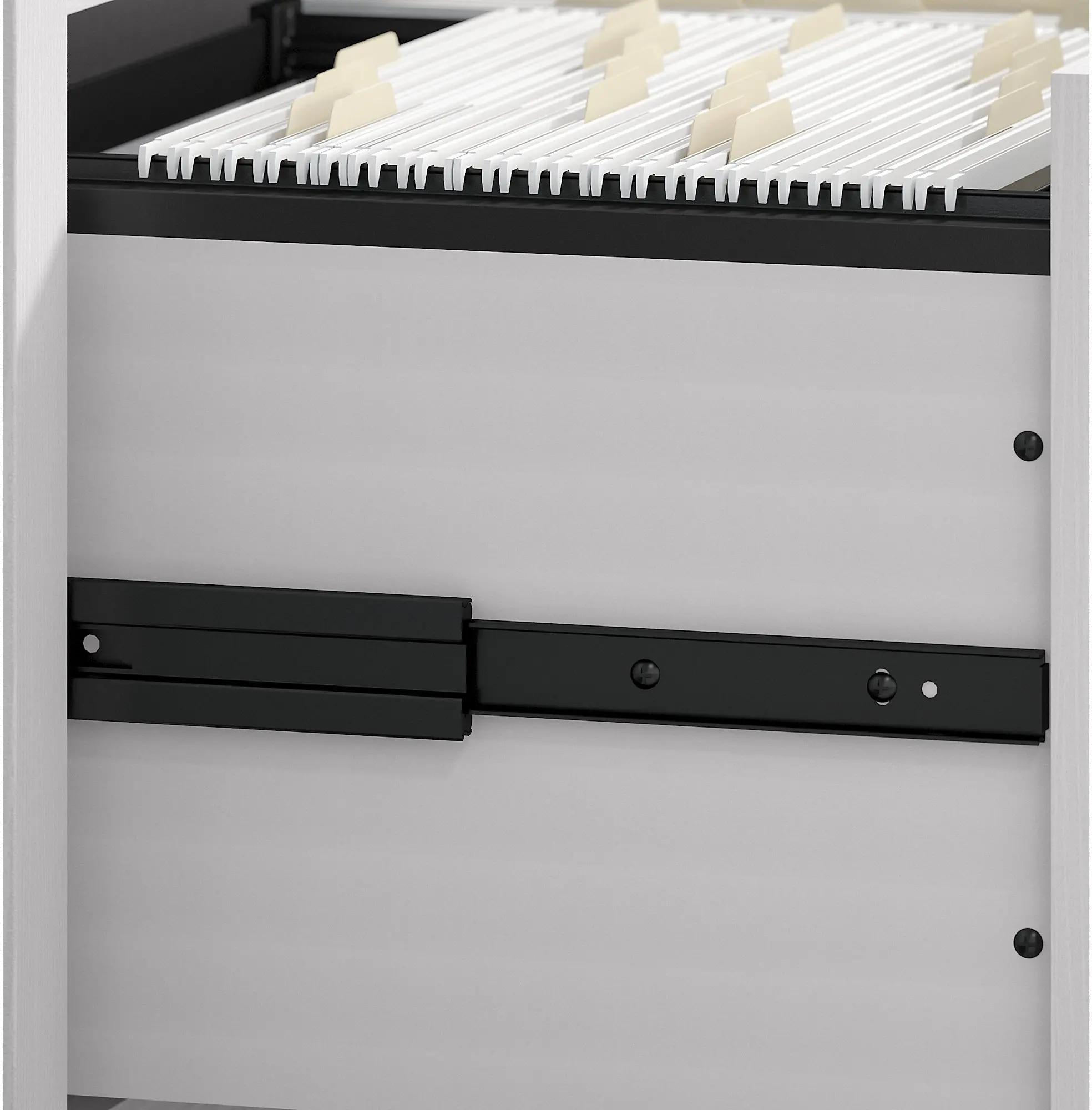 KWF116WT-03 Key West White 2 Drawer Mobile Pedestal - Bush Furniture-3