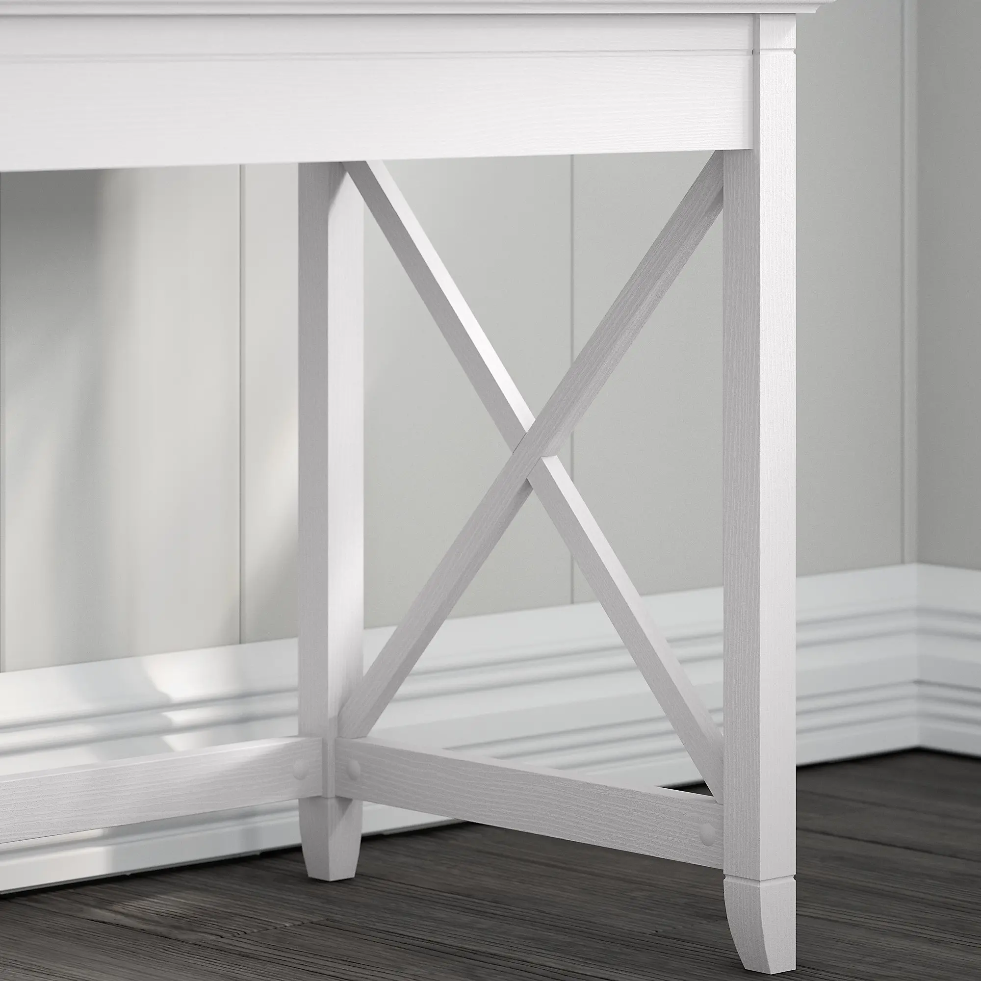 KWD160WT-03 Cabot White L-Shaped Desk with Hutch-4