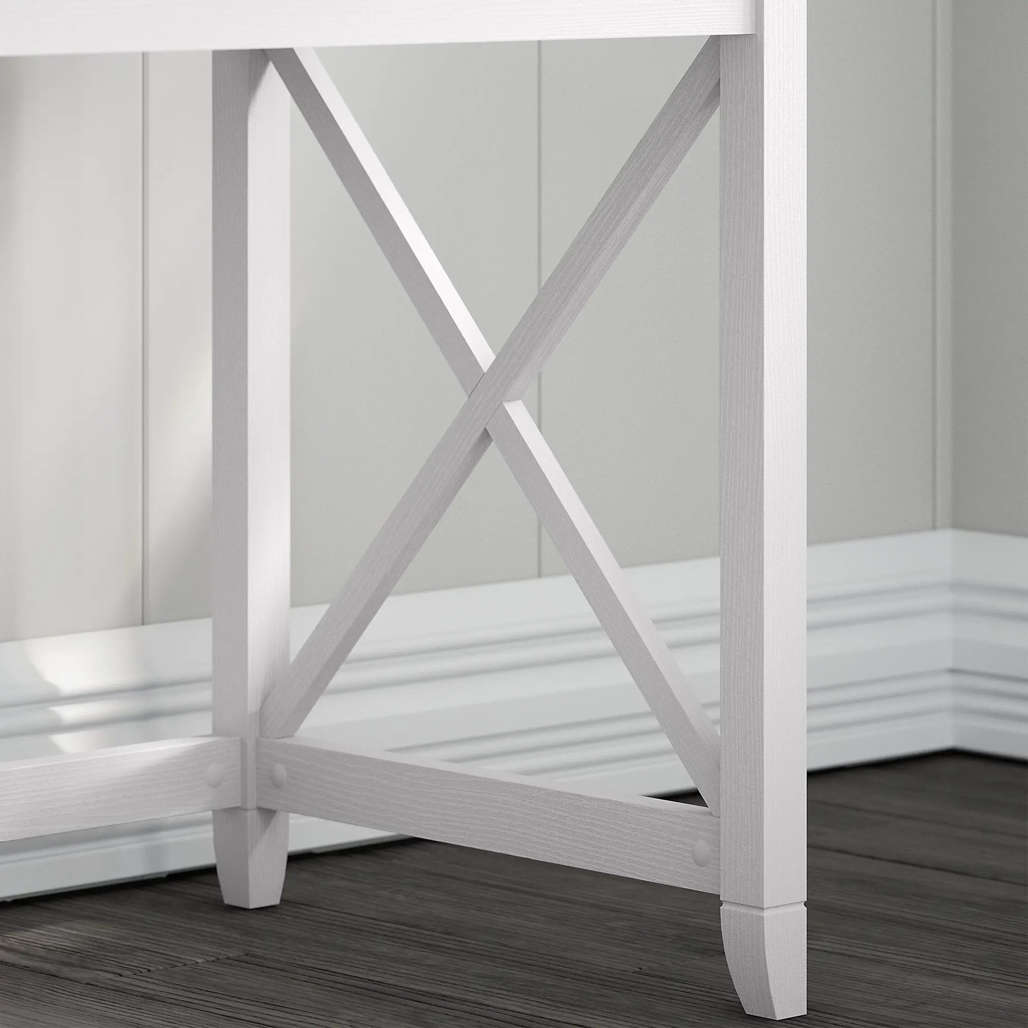KWD154WT-03 Mayfield White Single Pedestal Desk - Bush Furniture-5