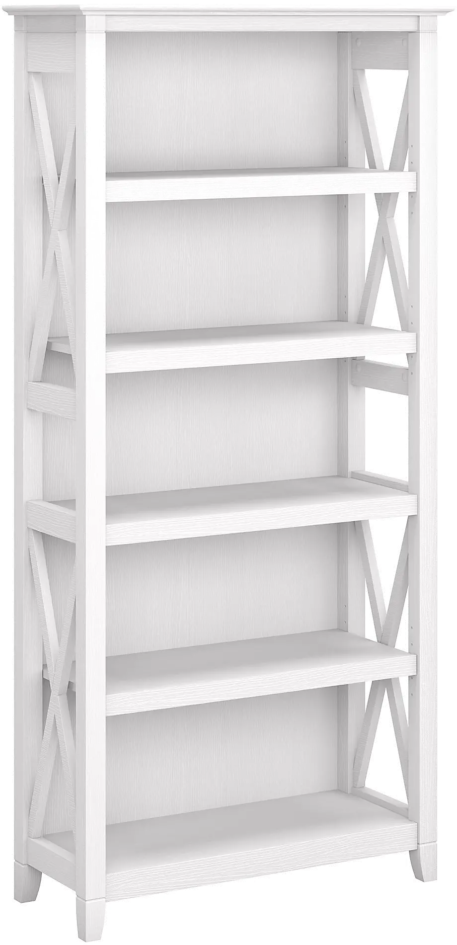 KWB132WT-03 White 5-Shelf Bookcase - Bush Furniture-1