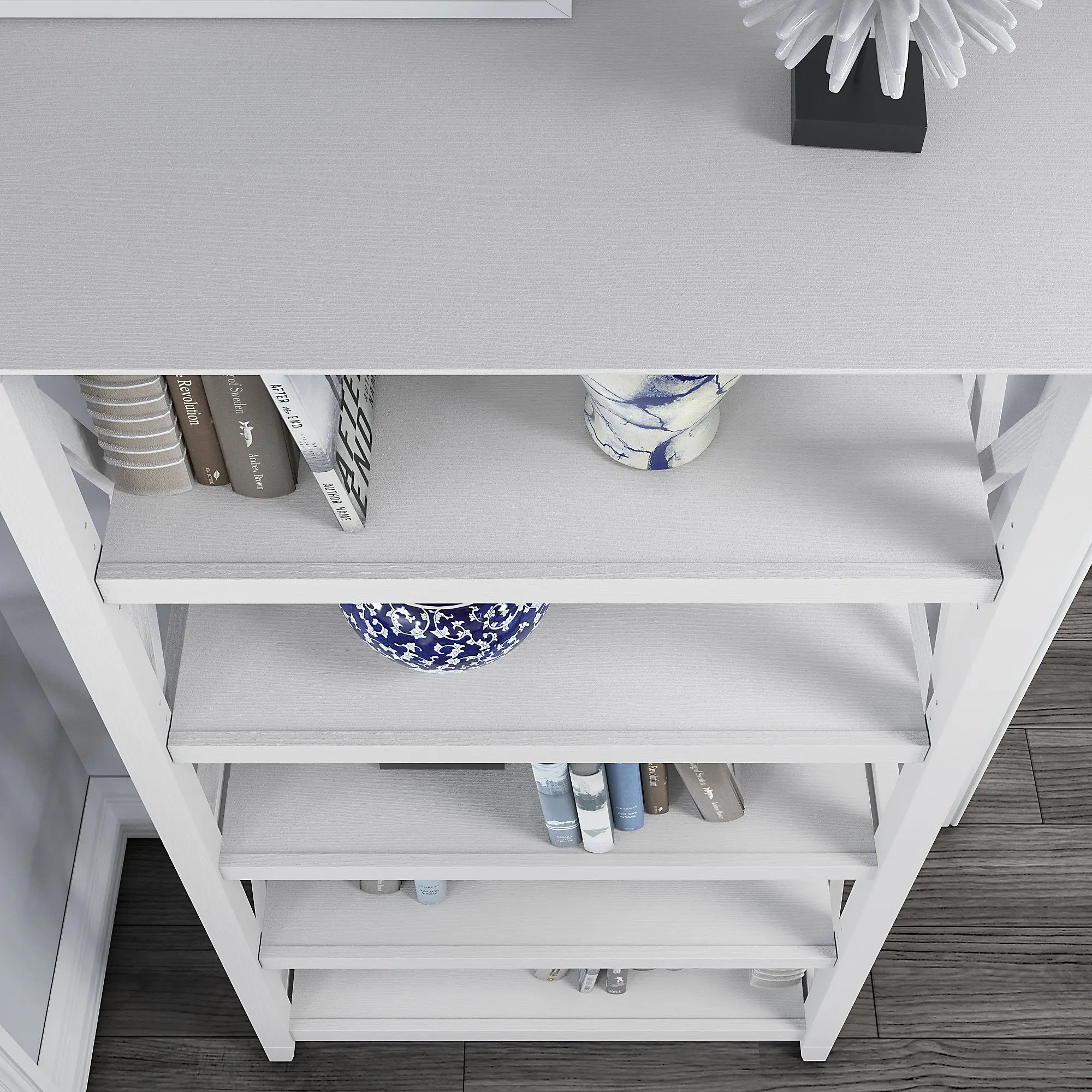KWB132WT-03 White 5-Shelf Bookcase - Bush Furniture-4