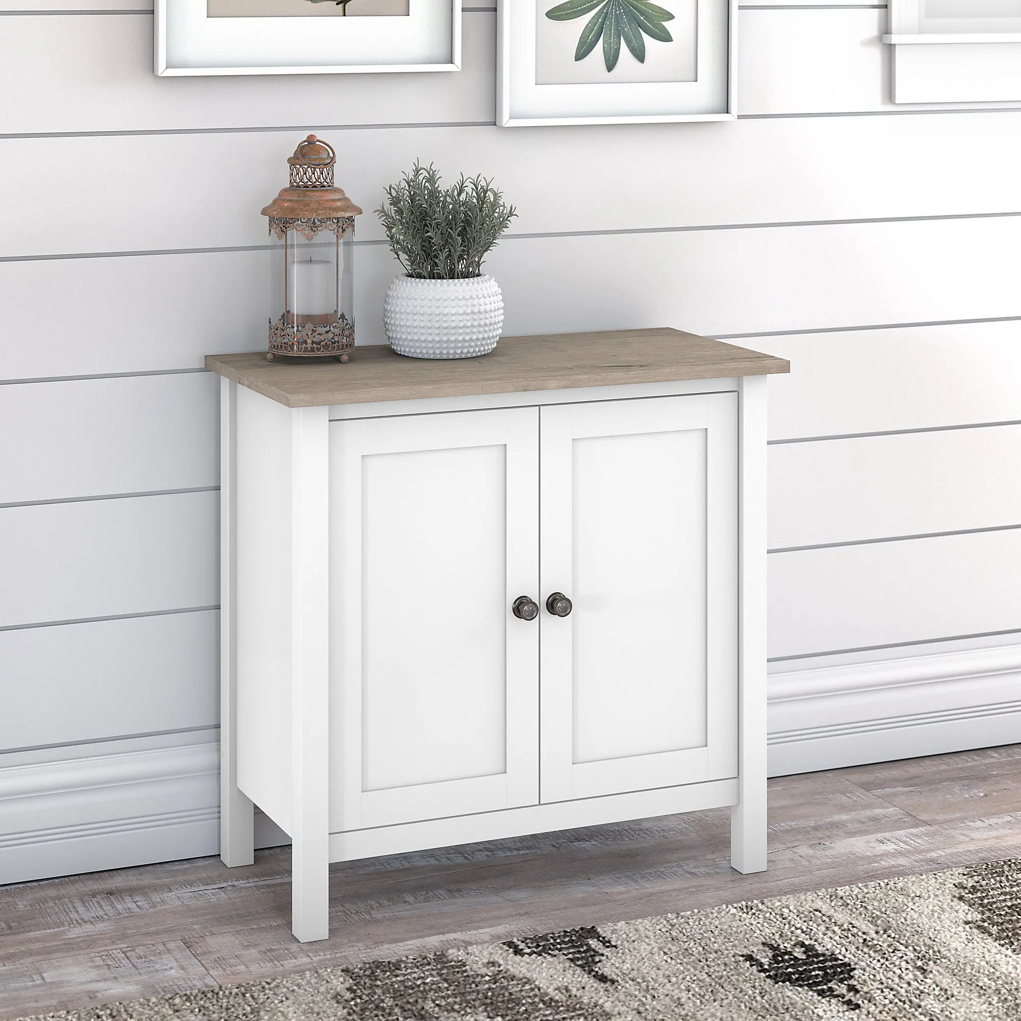 Mayfield White 2-Door Low Storage - Bush Furniture | RC Willey