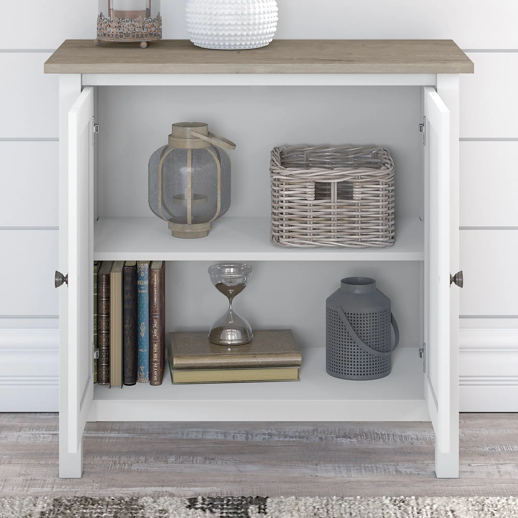 MAS131GW2-03 Mayfield White 2-Door Low Storage  - Bush Furniture-3