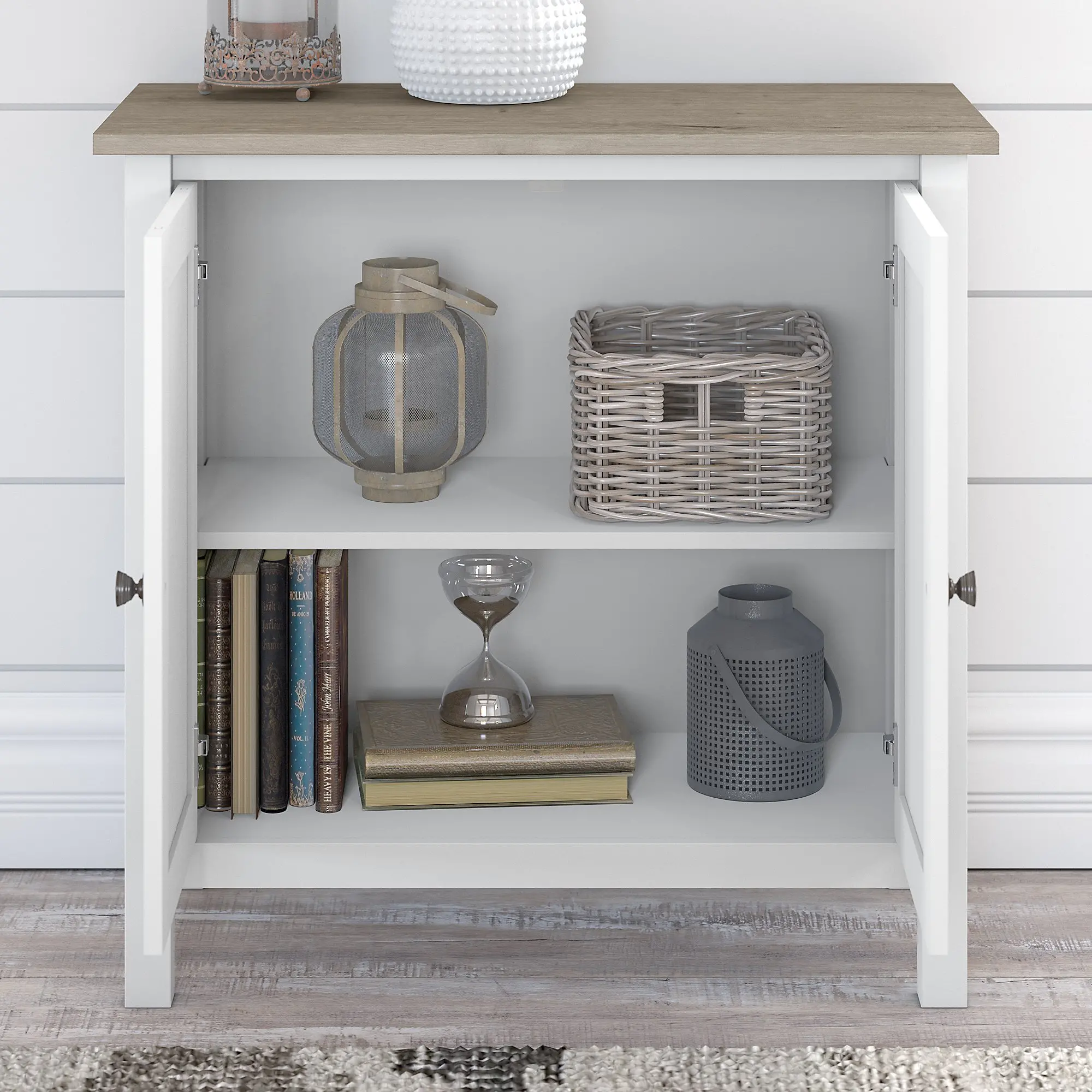 Mayfield White 2-Door Low Storage - Bush Furniture | RC Willey