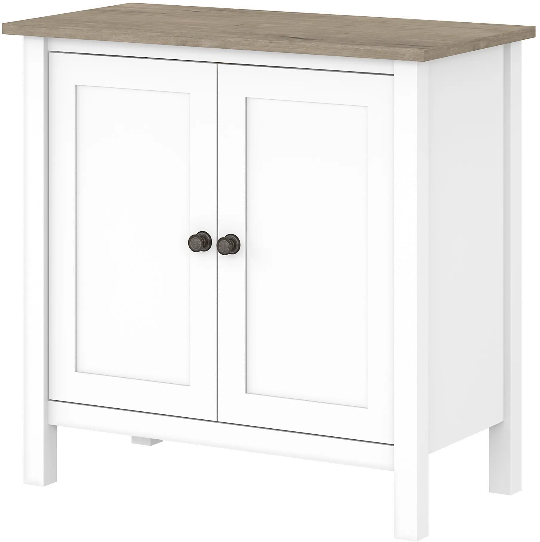 MAS131GW2-03 Mayfield White 2-Door Low Storage  - Bush Furniture-1