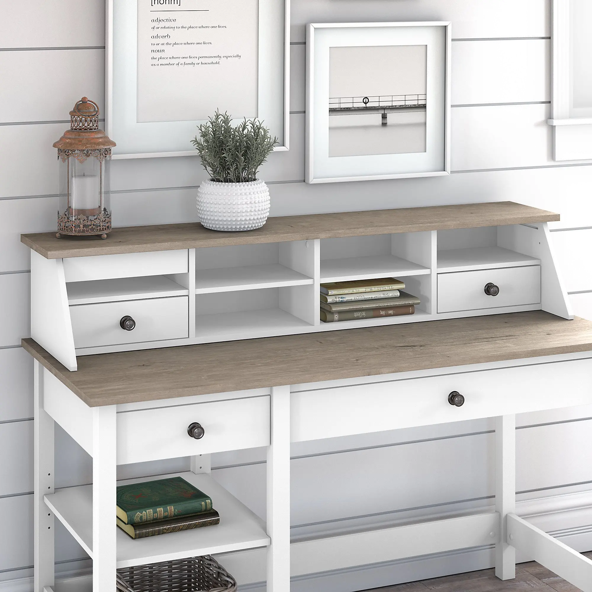 MAH154GW2-03 Mayfield White and Gray Desktop Organizer - Bush Furniture-2