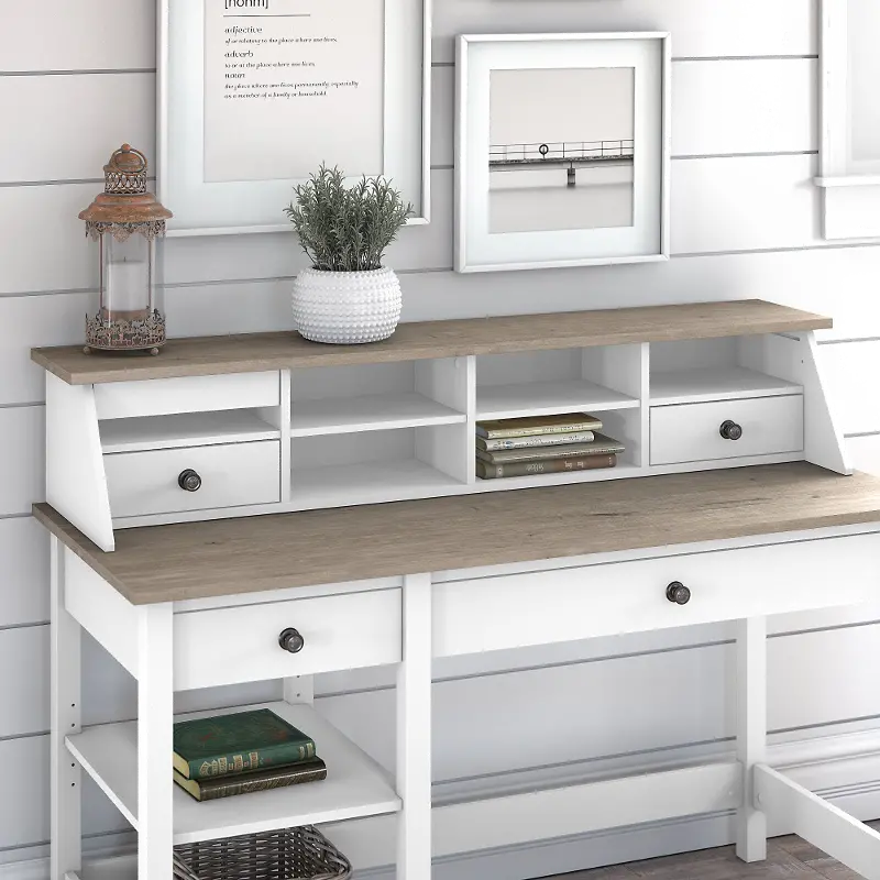 Mayfield White and Gray Desktop Organizer - Bush Furniture