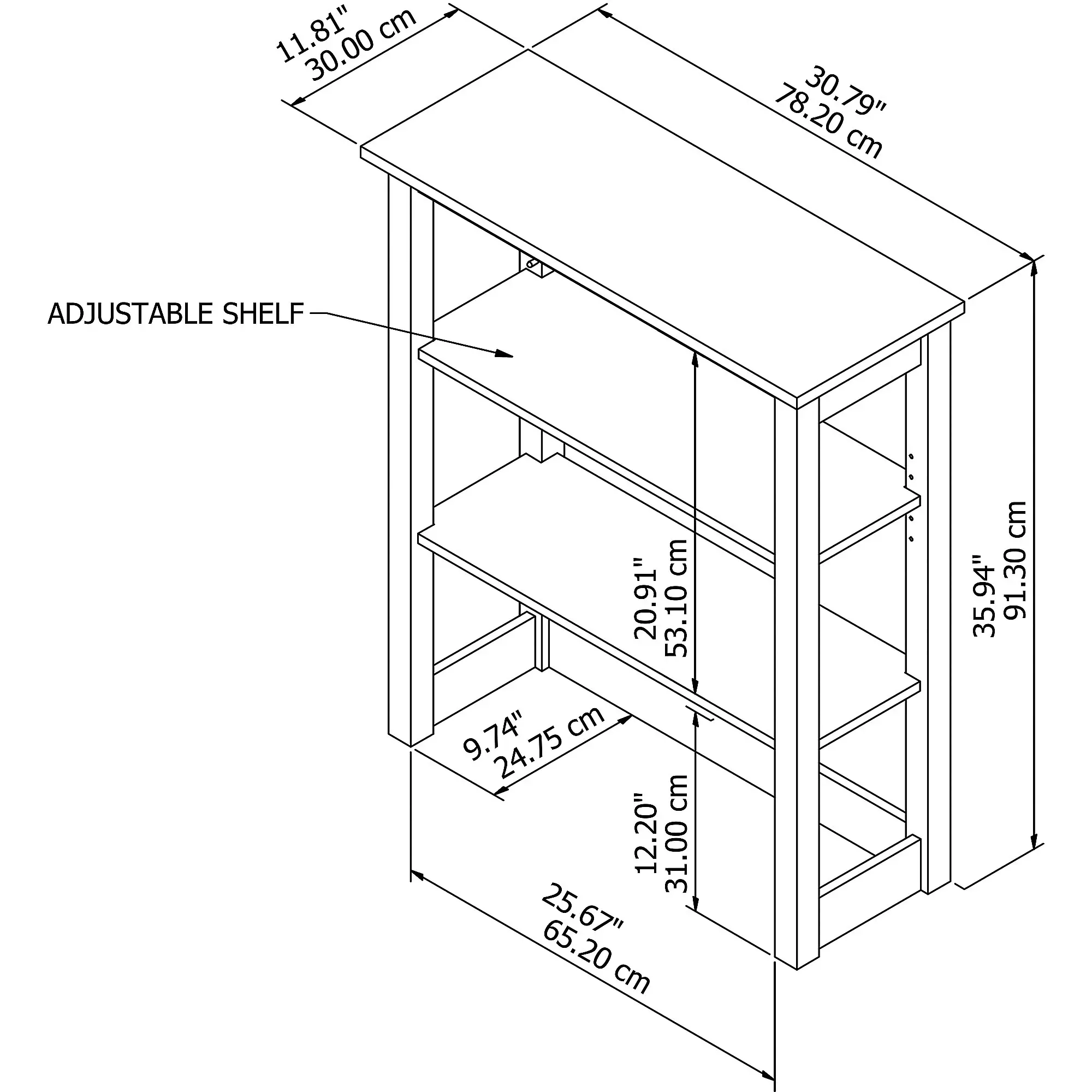 MAH131GW2-03 Mayfield White and Gray Storage Hutch-3
