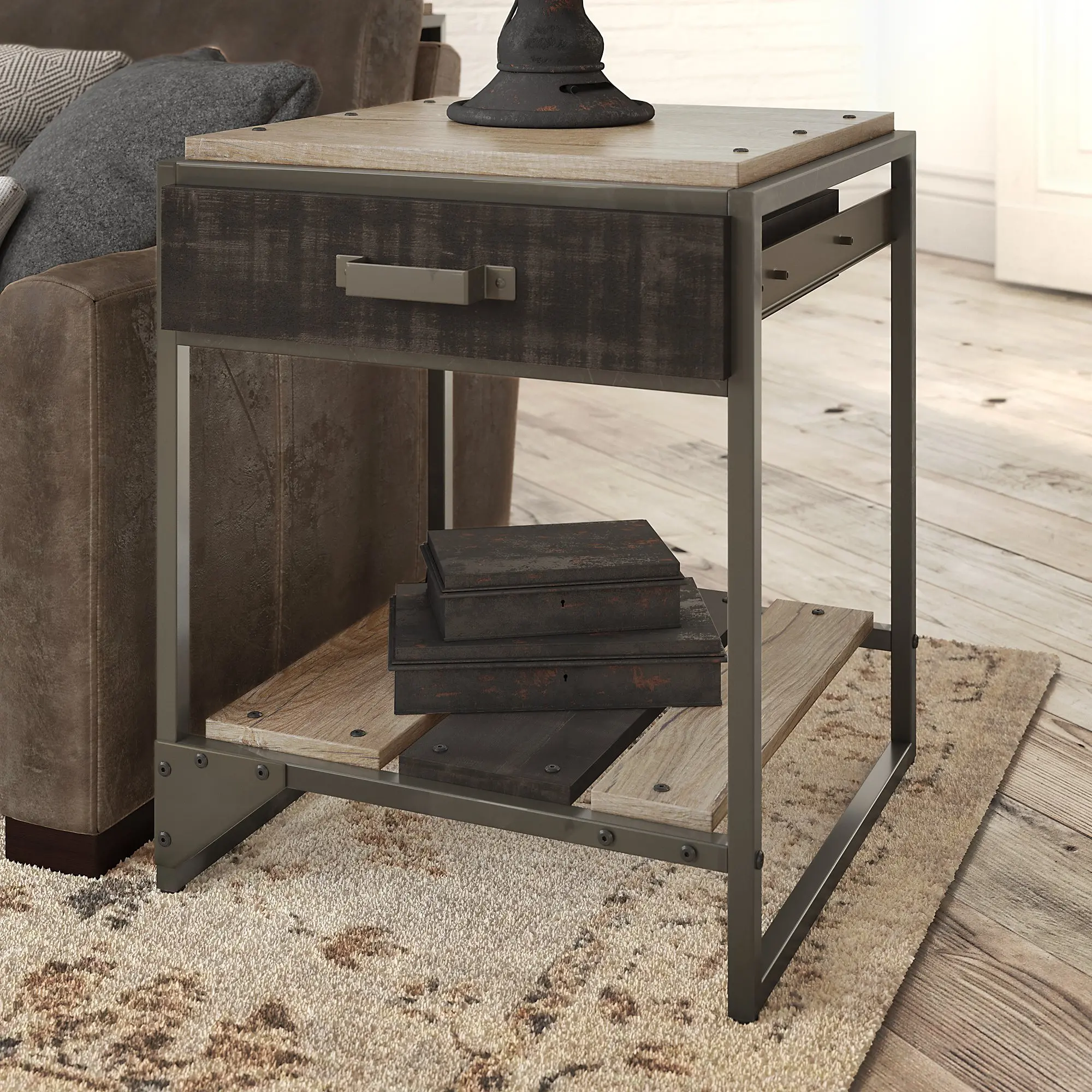 RFT120RG-03 Refinery Rustic Gray End Table-2