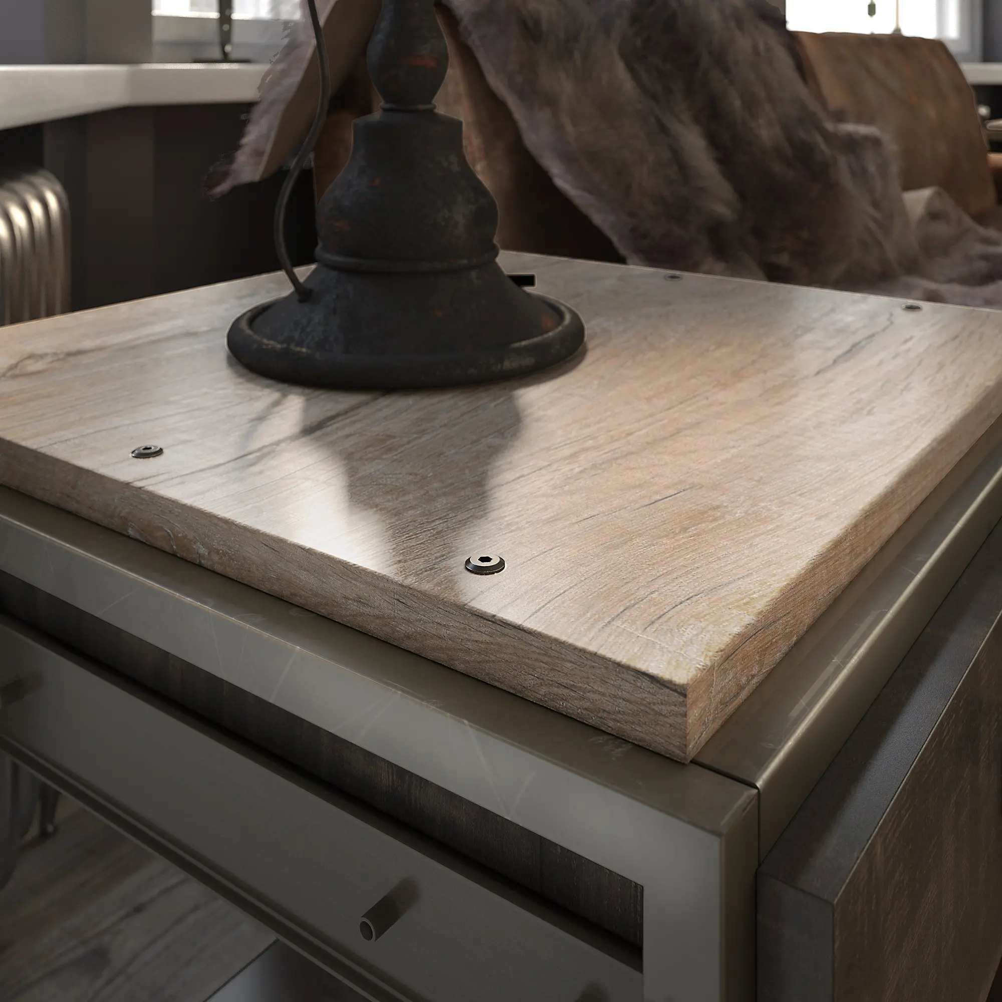 RFT120RG-03 Refinery Rustic Gray End Table-3