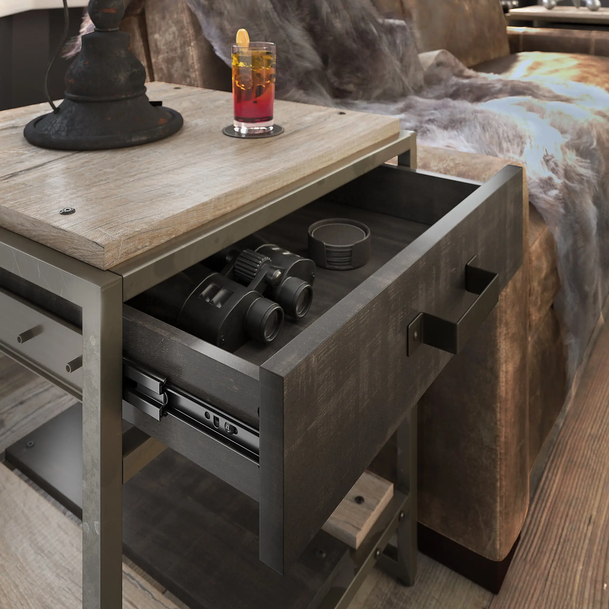 RFT120RG-03 Refinery Rustic Gray End Table-4