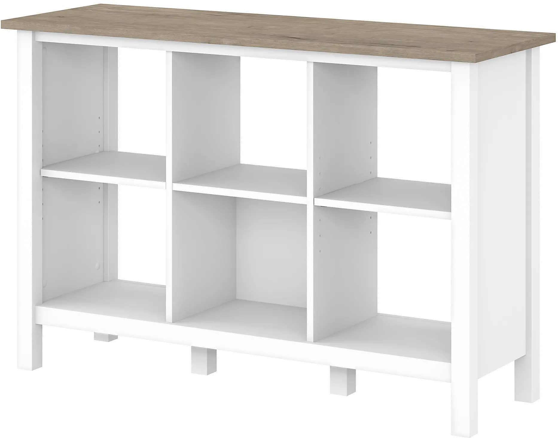 MAB145GW2-03 White and Gray 6-Cube Bookcase - Bush Furniture-1