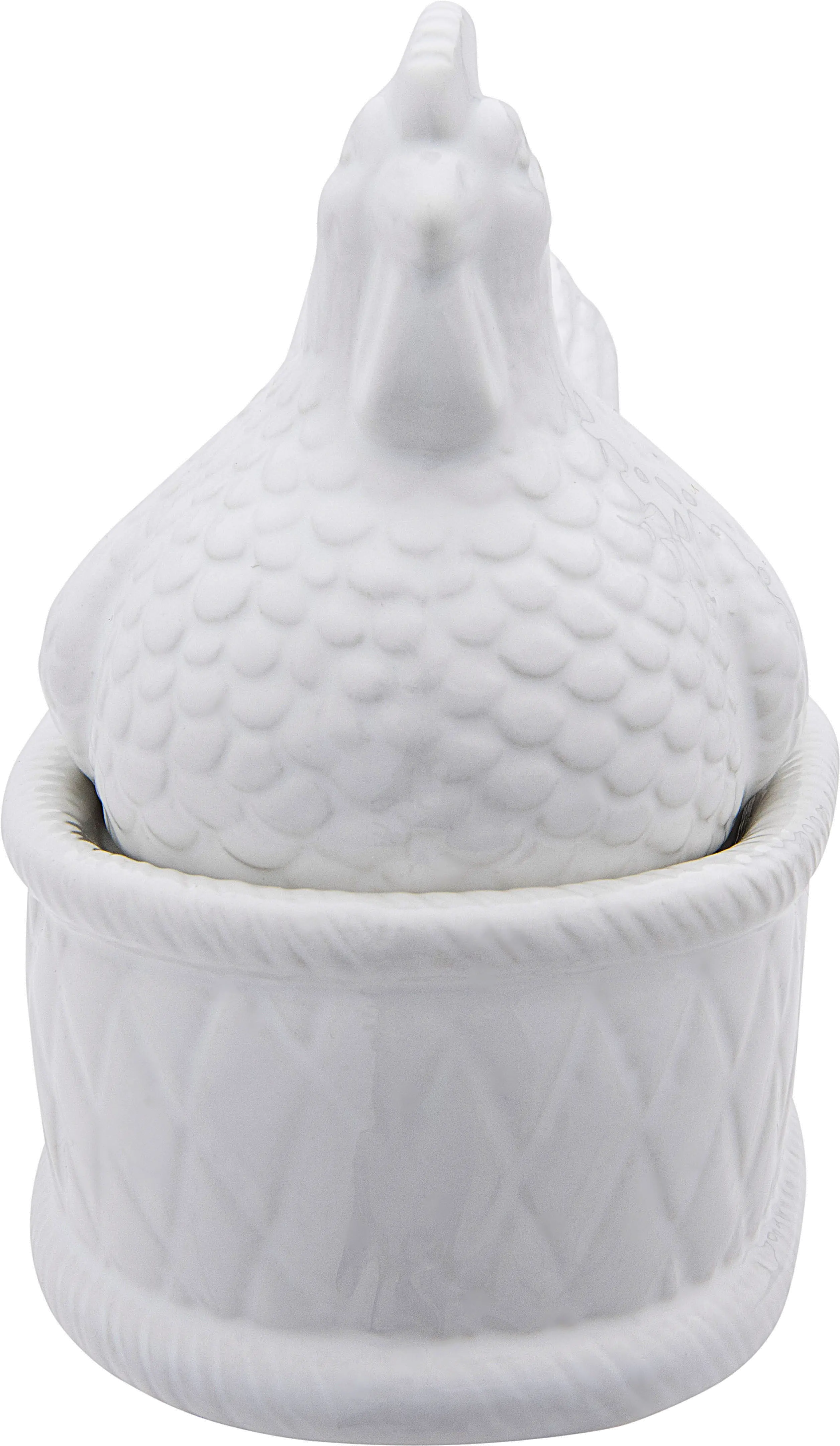 DF1360/CHICKENDISH White Ceramic Chicken Covered Dish-2